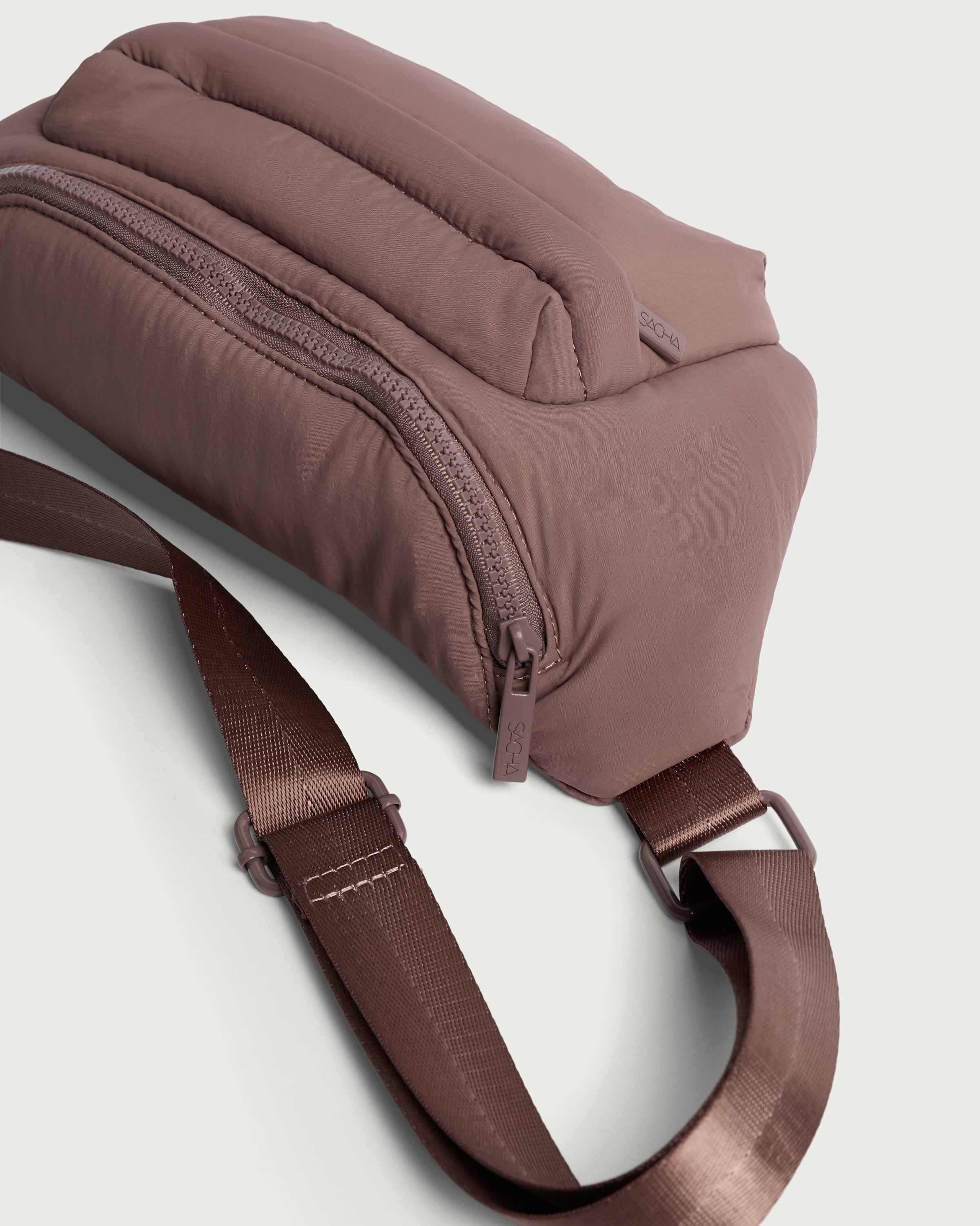 SACHA Padded Crossbody Bag in Dark Nude thumbnail 2