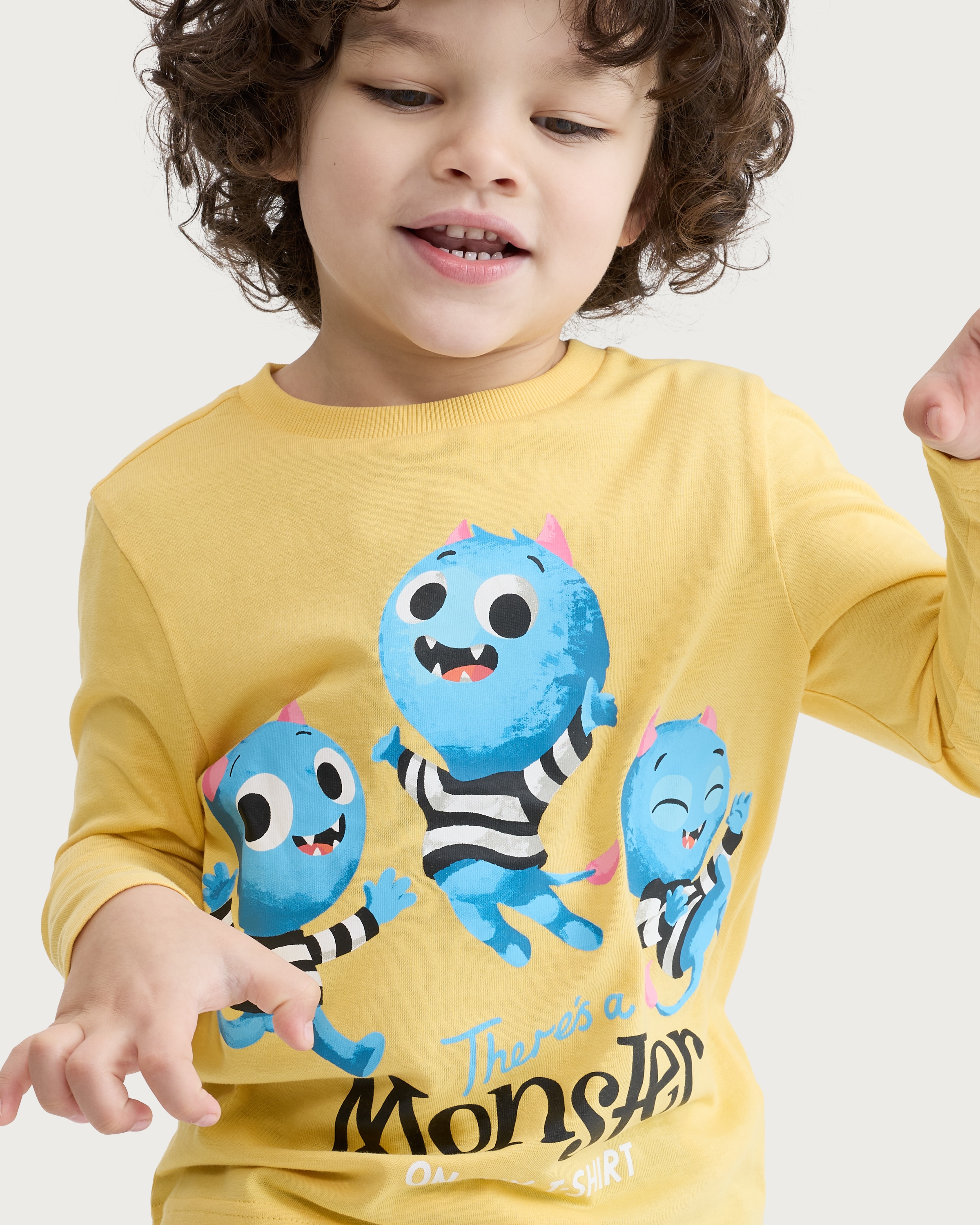 Who's In Your Book? Monster Long Sleeved Top in Yellow thumbnail 2