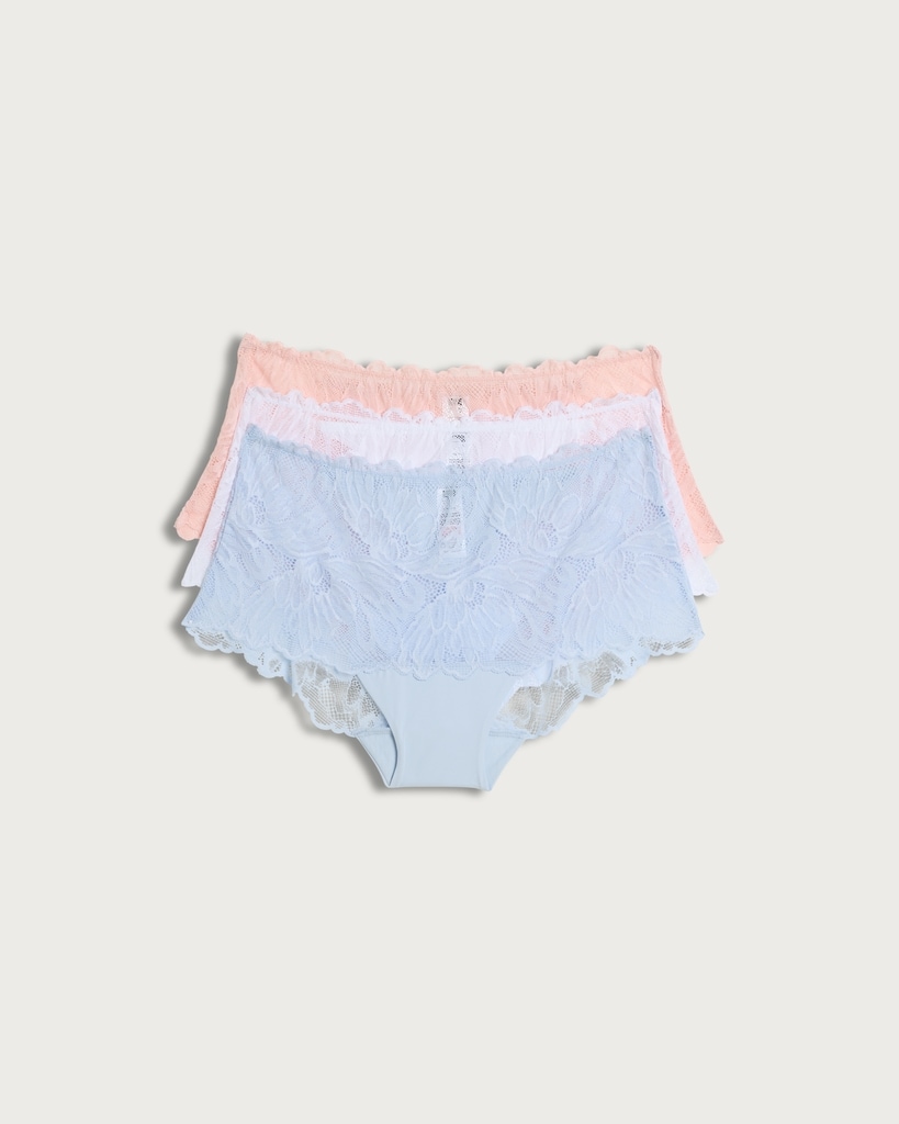 F&F 3-Pack Galloon Lace Knickers in Multi
