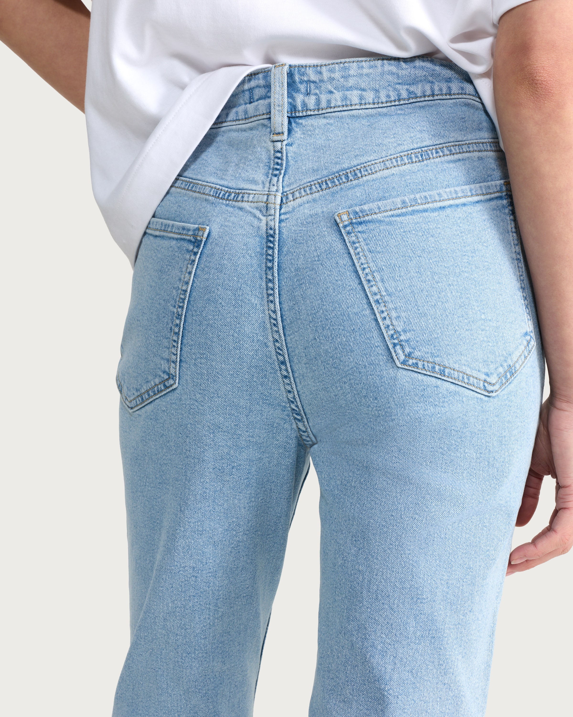 F&F High Rise Slim Ankle Grazer Jeans in Blue thumbnail 2