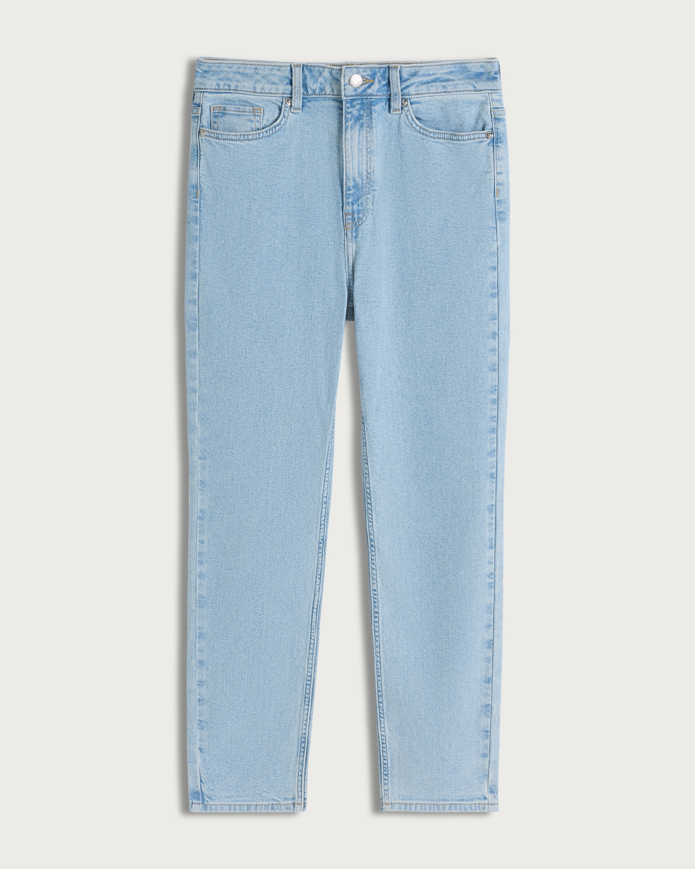 F&F High Rise Slim Ankle Grazer Jeans in Blue thumbnail 4
