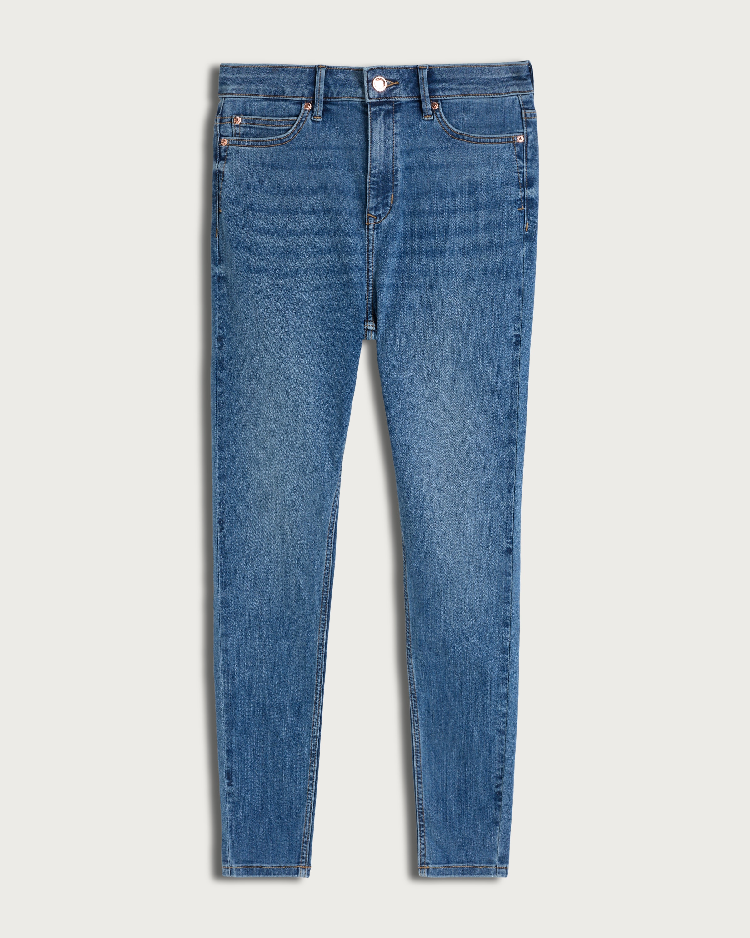 F&F Contour High Rise Skinny Jeans in Navy thumbnail 4