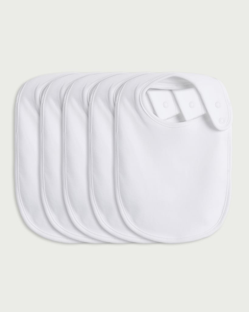 F&F Baby 5-Pack Pure Cotton Bibs in White