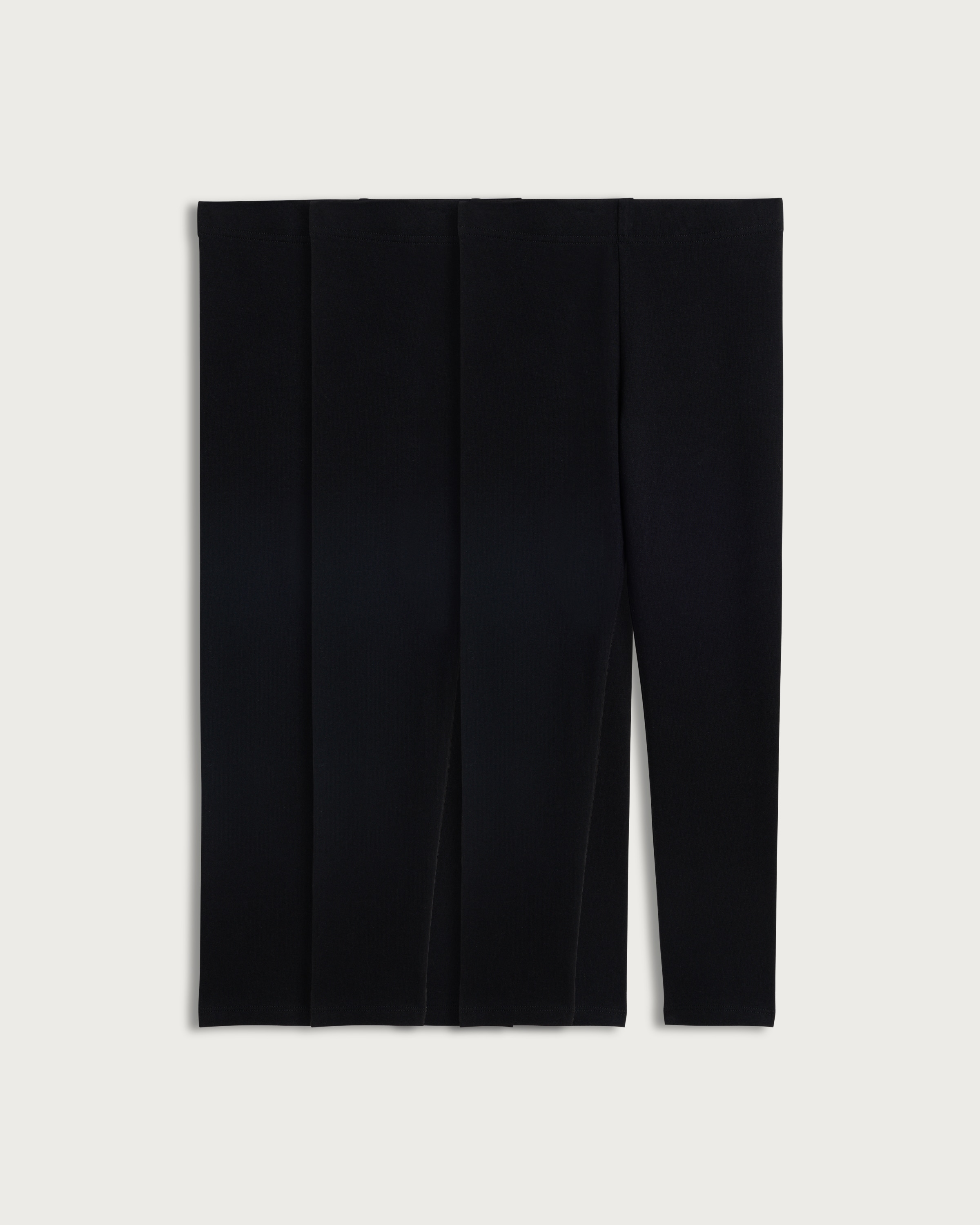 F&F Girls 3-Pack Cotton Rich Leggings in Black