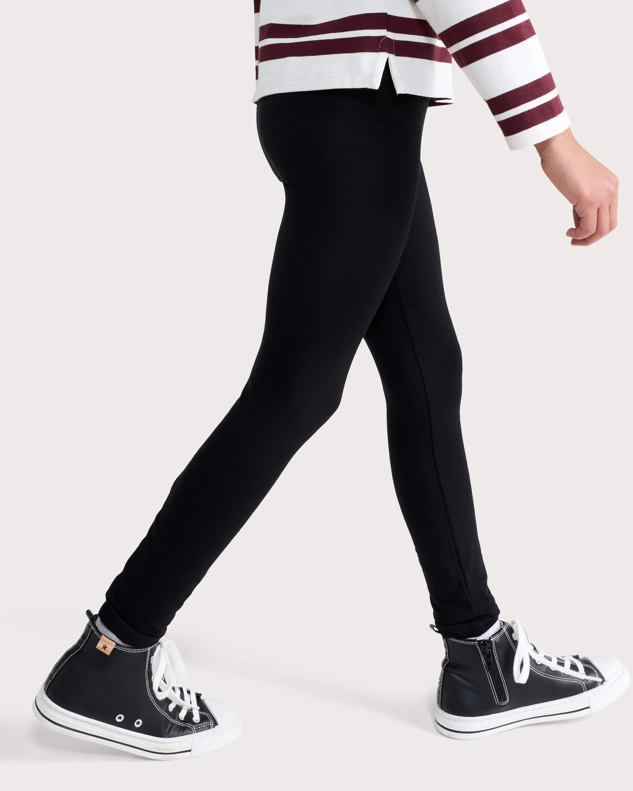 F&F Girls 3-Pack Cotton Rich Leggings in Black thumbnail 4