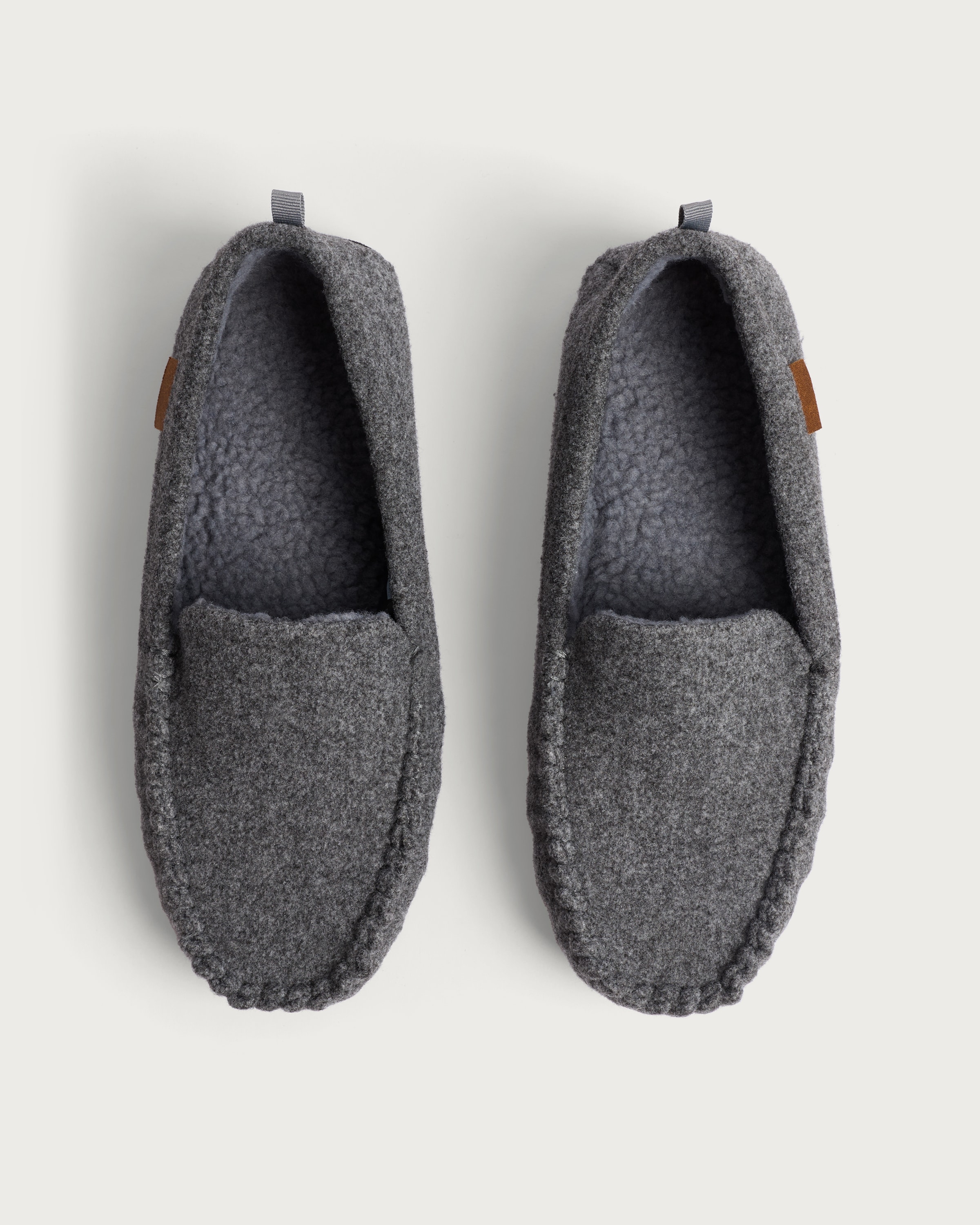 F&F Felt Moccasin Slippers in Grey thumbnail 2