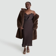 F&F Gold Trim Strappy Midi Dress in Chocolate