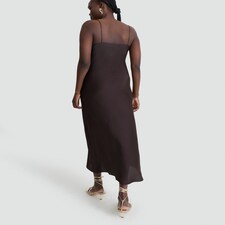 F&F Gold Trim Strappy Midi Dress in Chocolate thumbnail 3