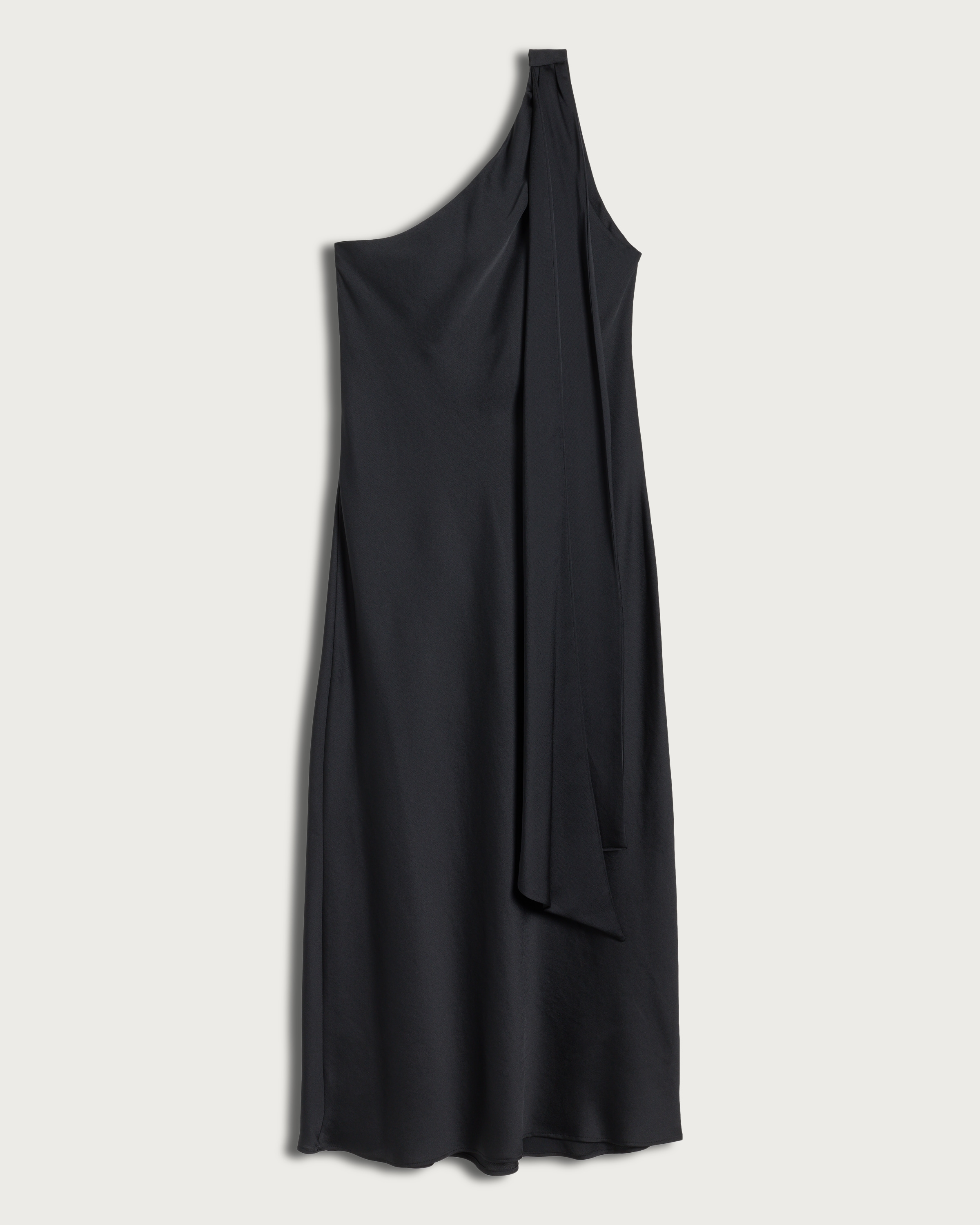 F&F Satin Scarf Neck Midi Dress in Black thumbnail 4