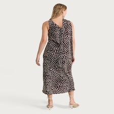F&F Polka Dot One-Shoulder Dress in Chocolate thumbnail 3