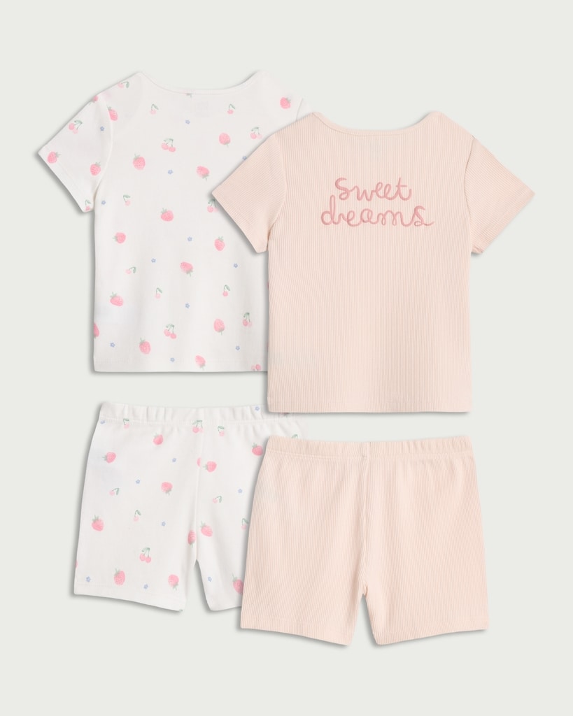 F&F Baby 2-Pack Cotton Rich Sweet Dreams Pyjama Sets in Pink thumbnail 2