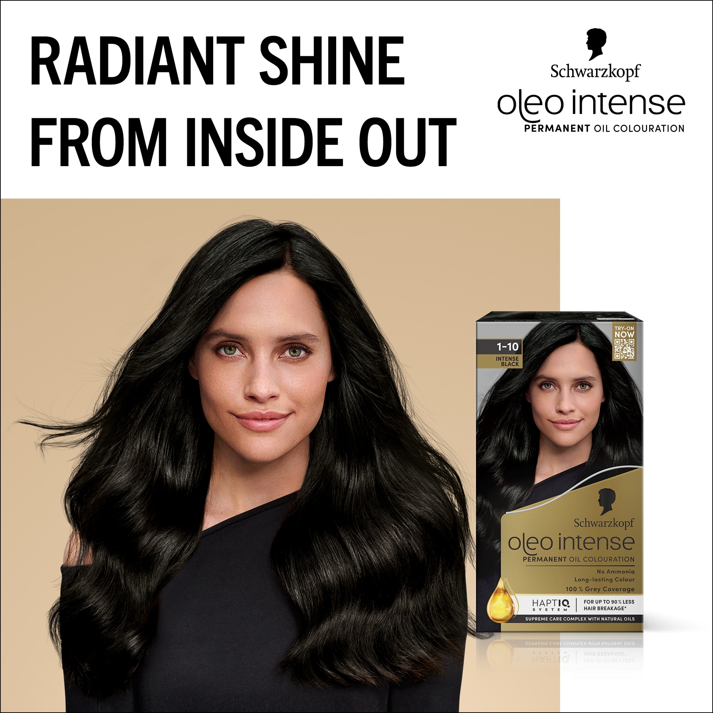 Schwarzkopf Oleo Intense Intense Black 1-10 Permanent Hair Dye thumbnail 2