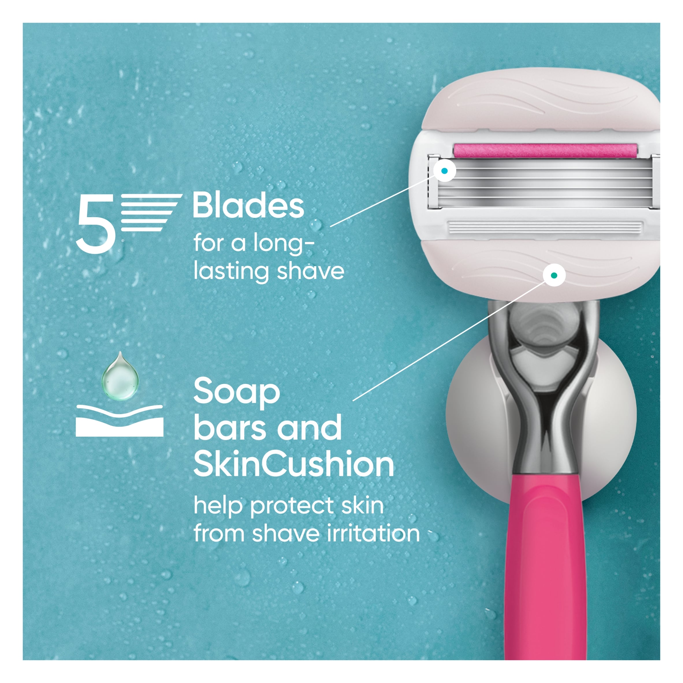 Gillette Venus Pro Comfort Glide Tropical Pomegranate scented Blades 3 Pack thumbnail 3