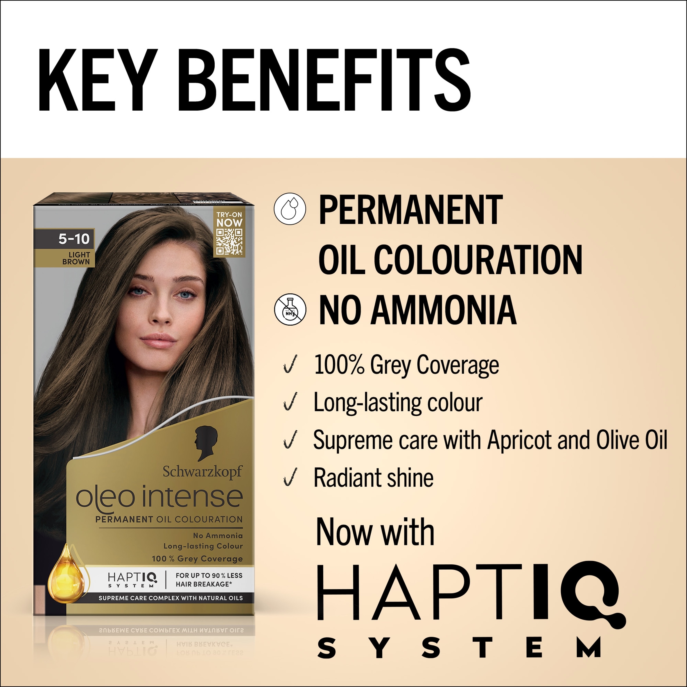 Schwarzkopf Oleo Intense Light Brown 5-10 Permanent Hair Dye thumbnail 3