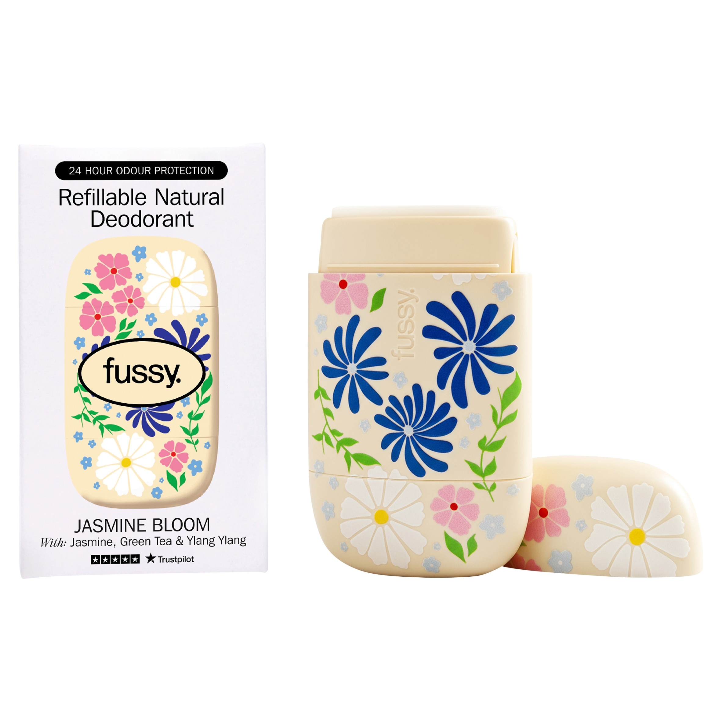 Fussy Refillable Natural Deodorant Jasmine Bloom 40g thumbnail 2