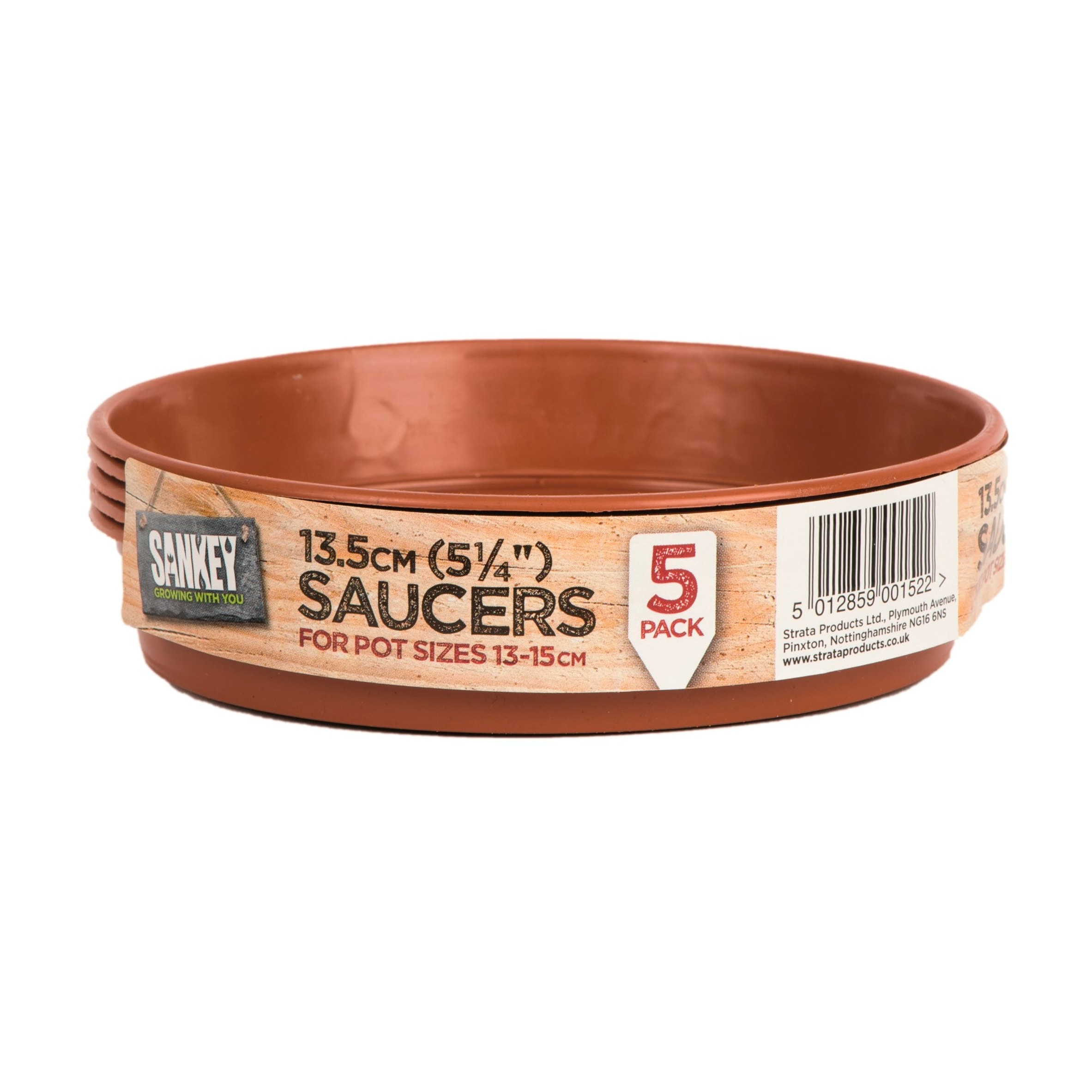 STRATA 13.5cm PLASTIC Grow Saucer pack of 5