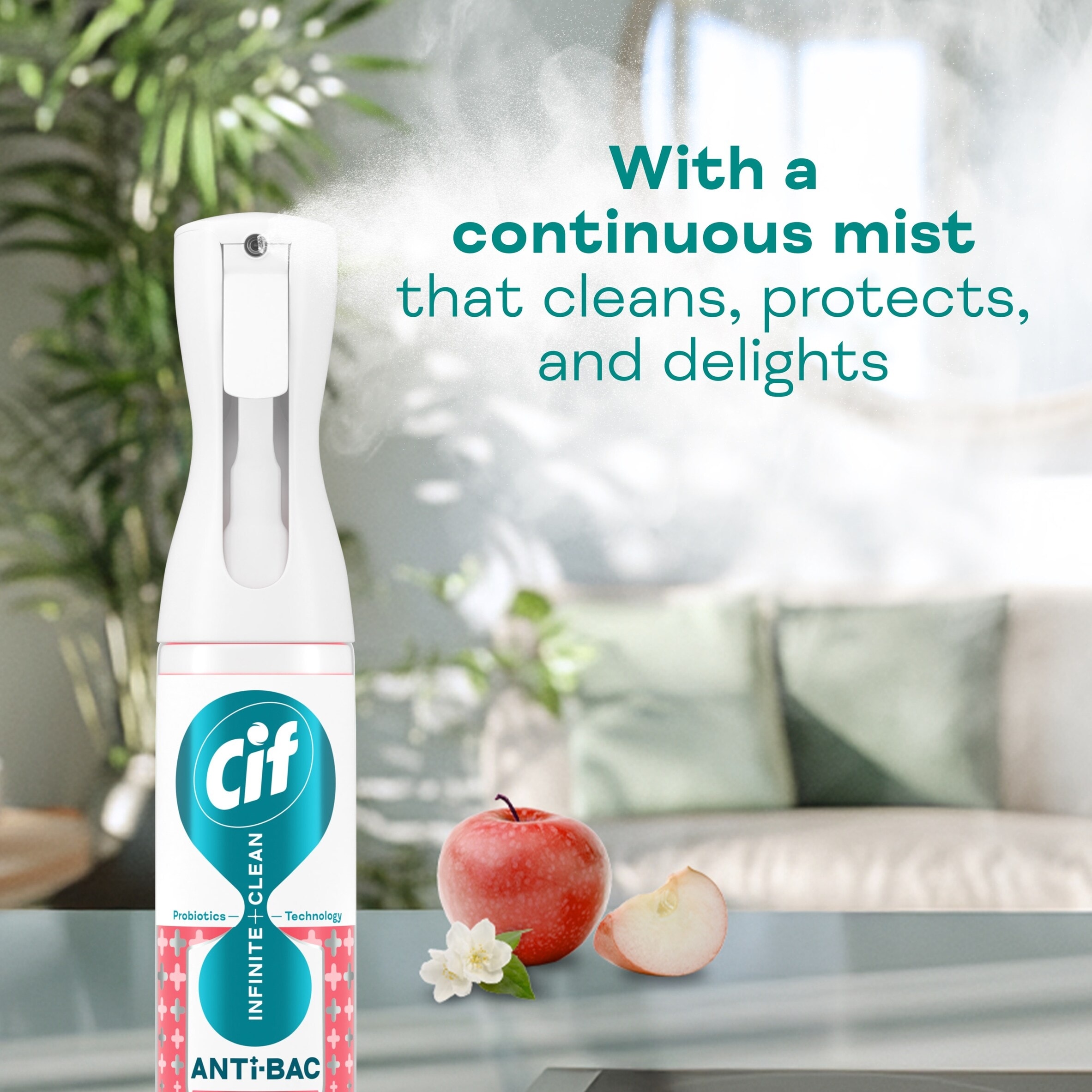 Cif Infinite Clean Antibacterial Cleaner Refill Apple & Jasmine 280 ml thumbnail 4