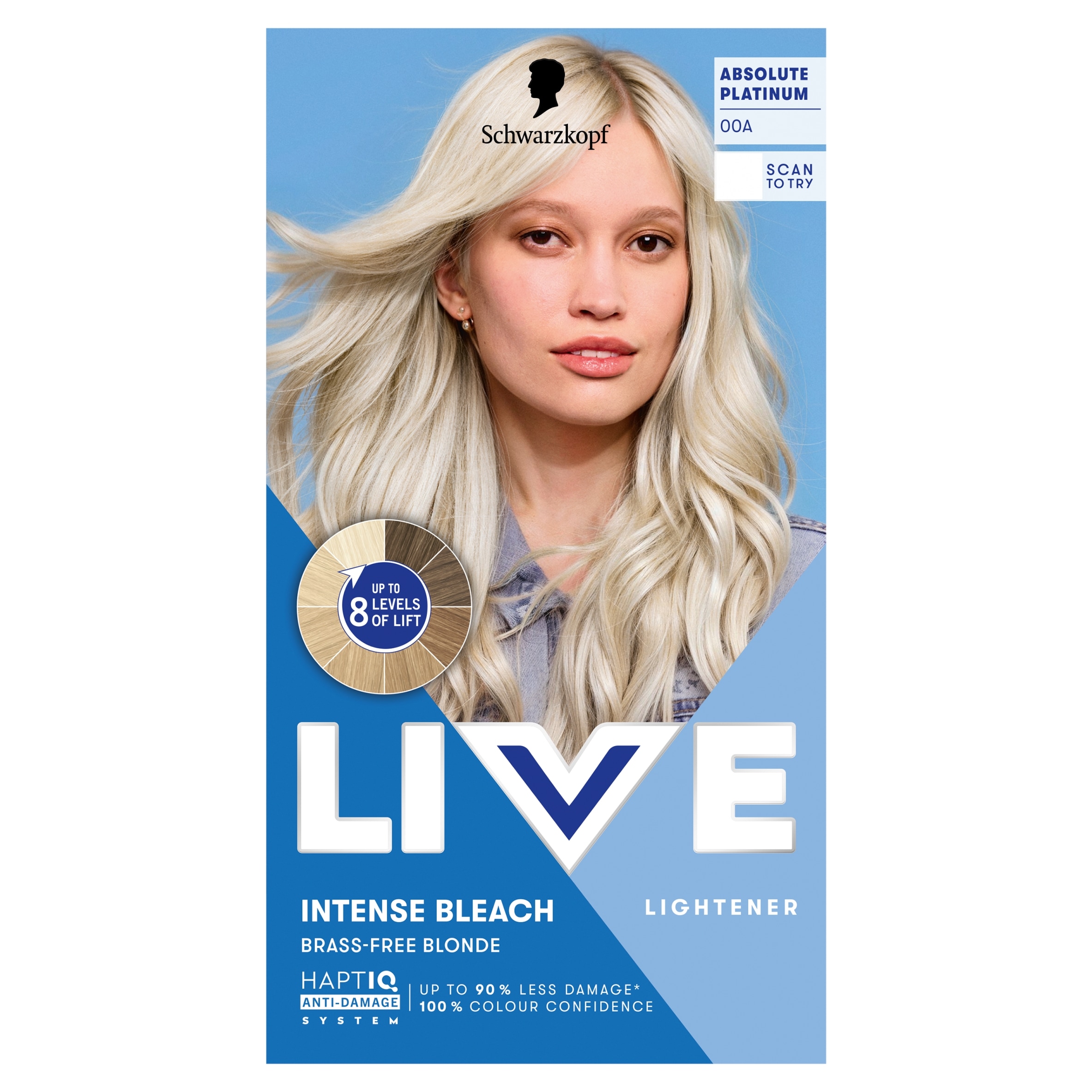 Schwarzkopf LIVE Intense Colour 00A Absolute Platinum Blonde Permanent Hair Dye