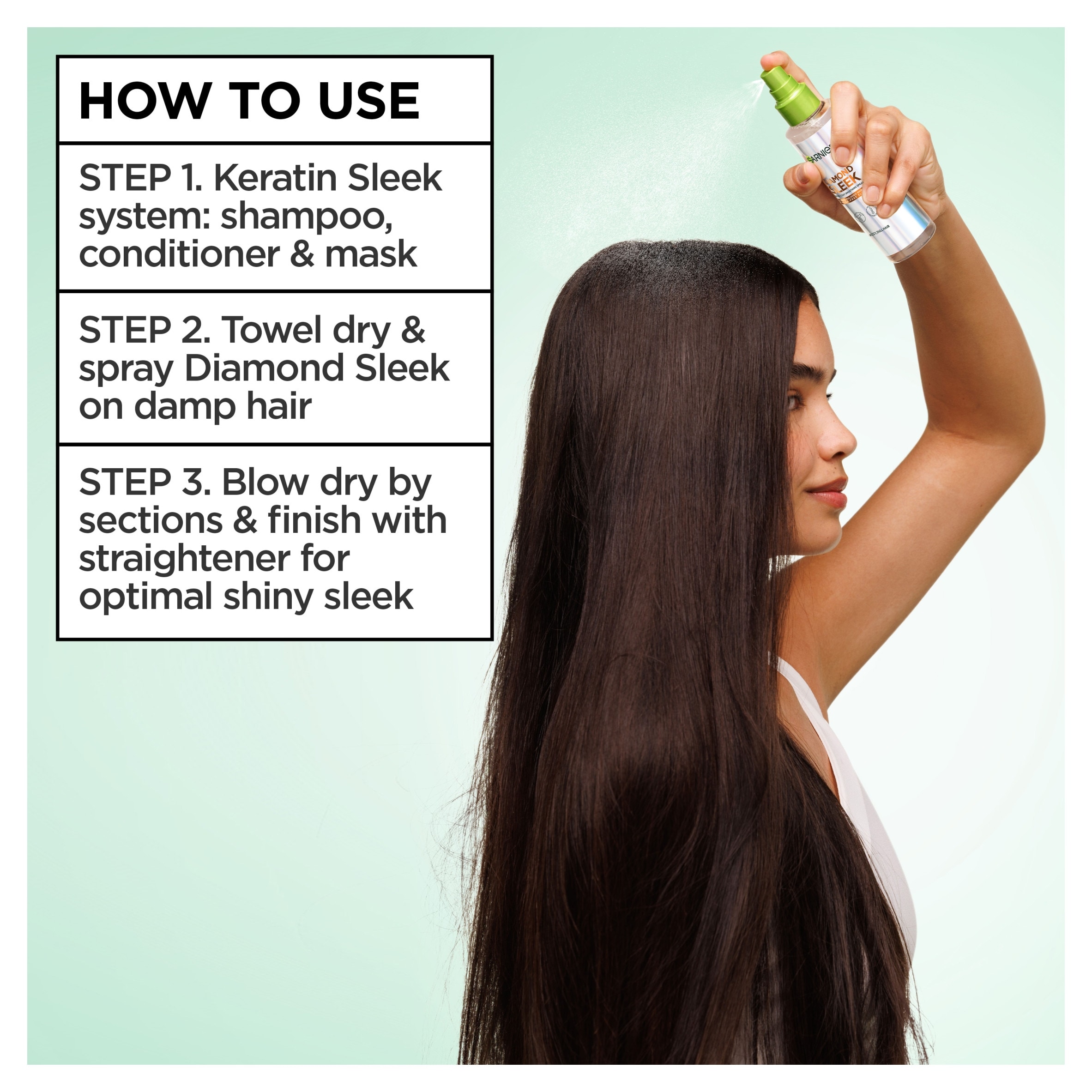 Garnier Keratin Sleek Diamond Spray 150ml thumbnail 5