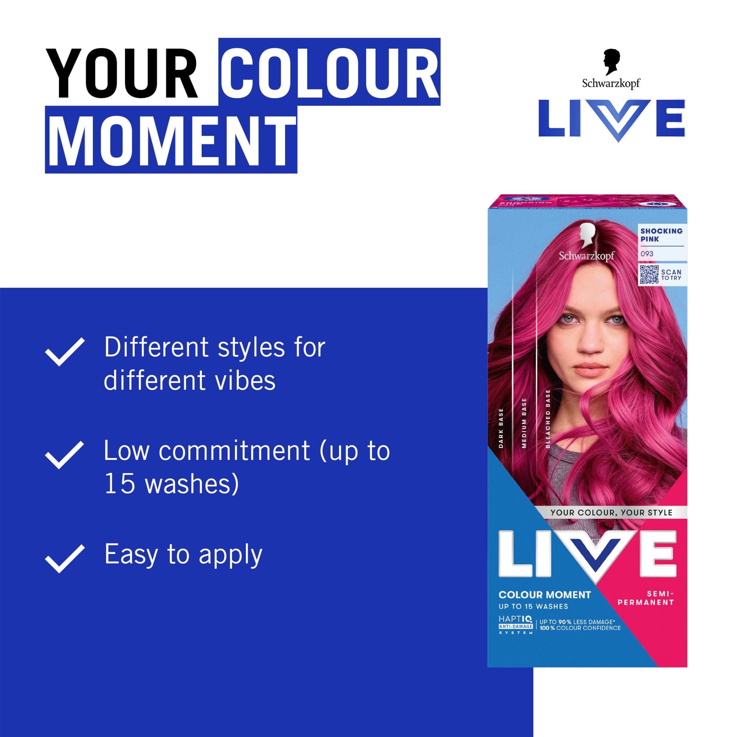 Schwarzkopf LIVE Colour Moment 093 Shocking Pink Semi-Permanent Hair Dye thumbnail 2