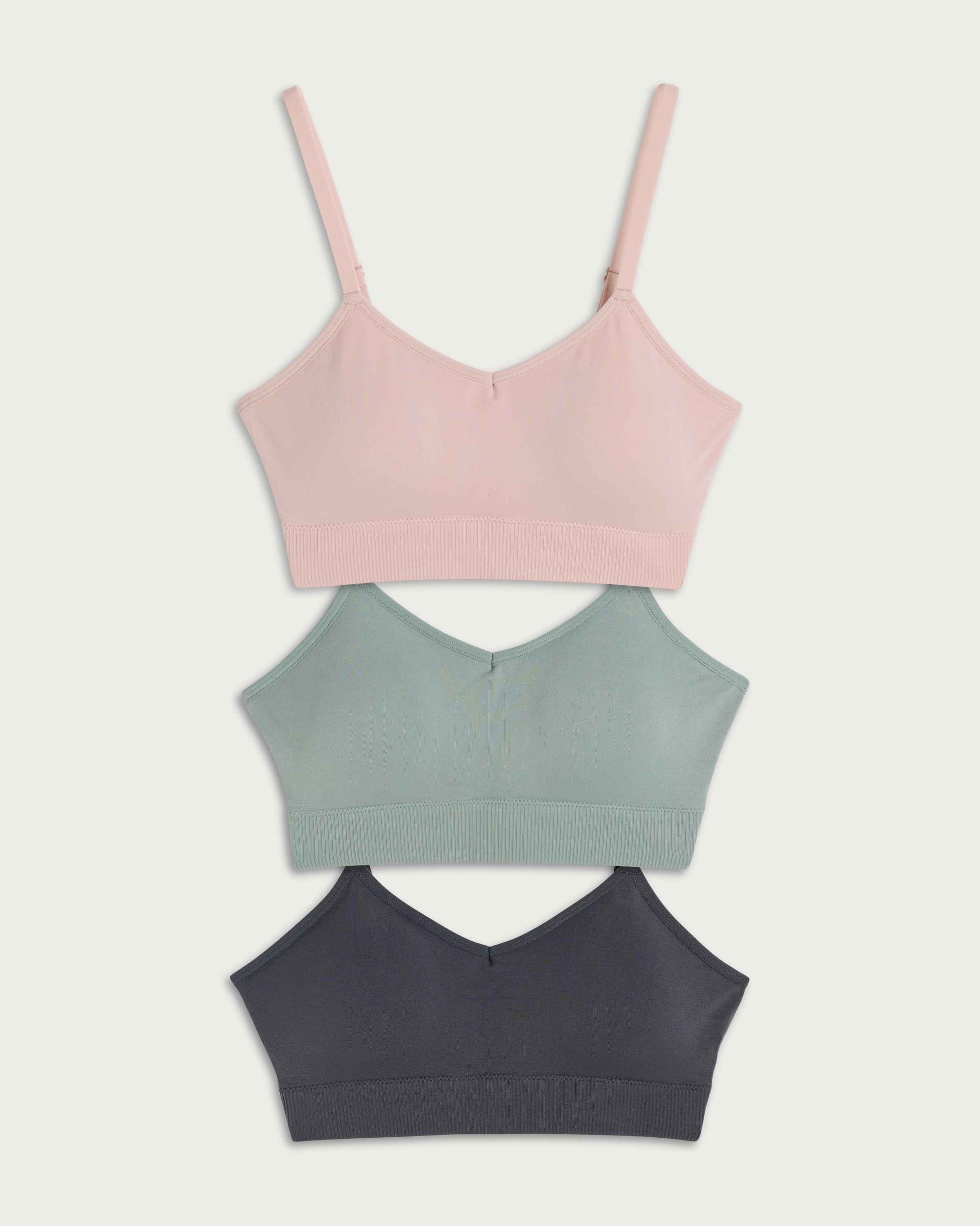 F&F 3-Pack Seamless Non-Wired Bralettes  in Multi thumbnail 4