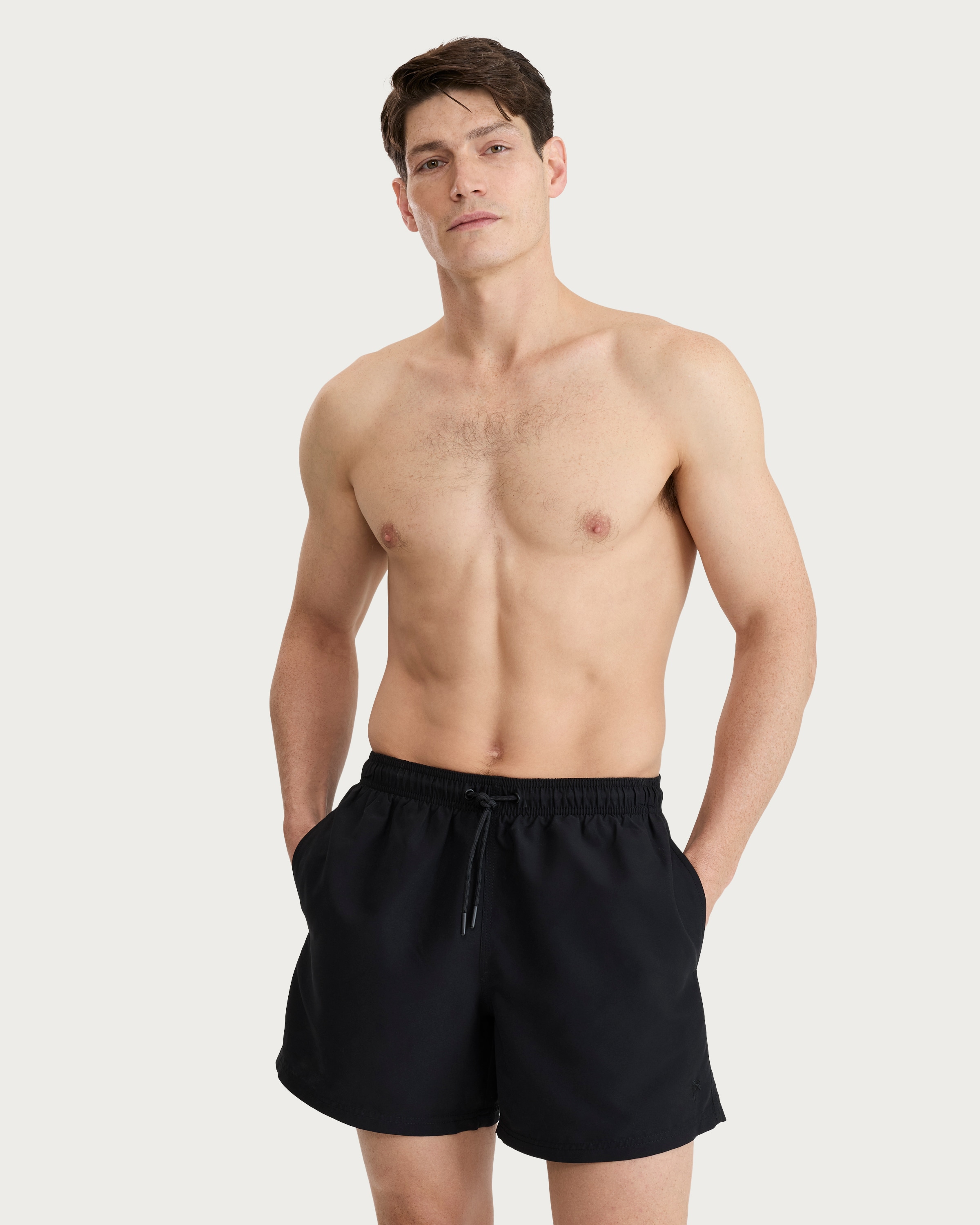 F&F Drawstring Lined Swim Shorts in Black
