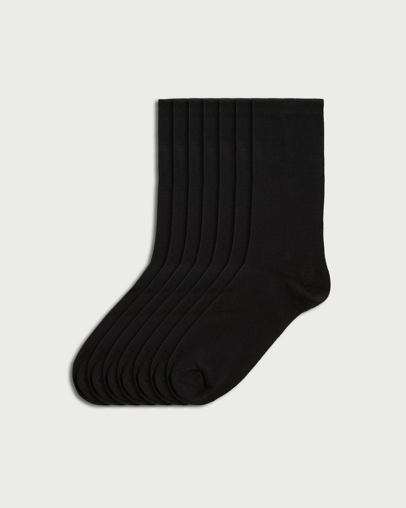F&F 7-Pack Ankle Socks in Black