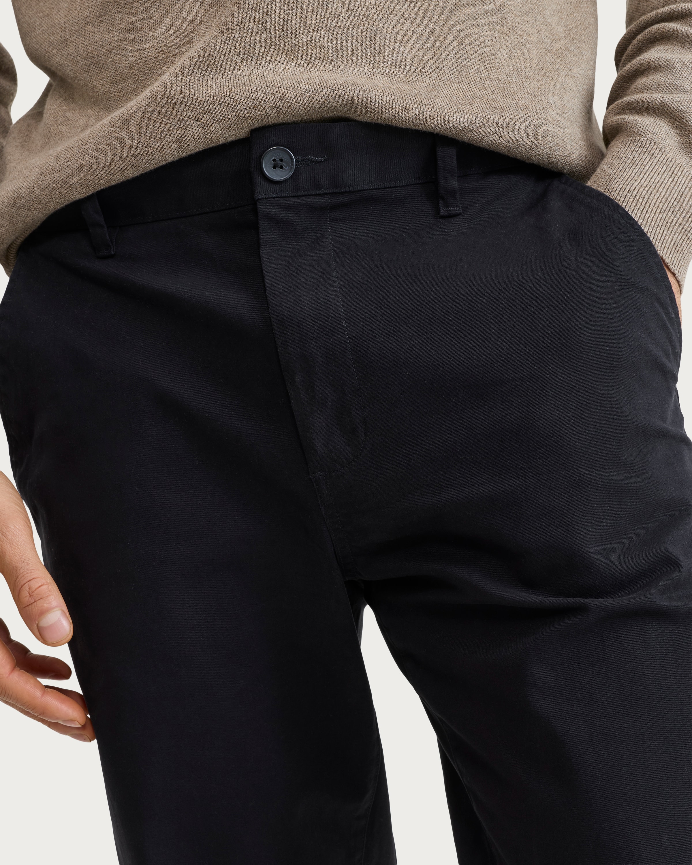 F&F Cotton Rich Slim Fit Chino Trousers in Black thumbnail 2