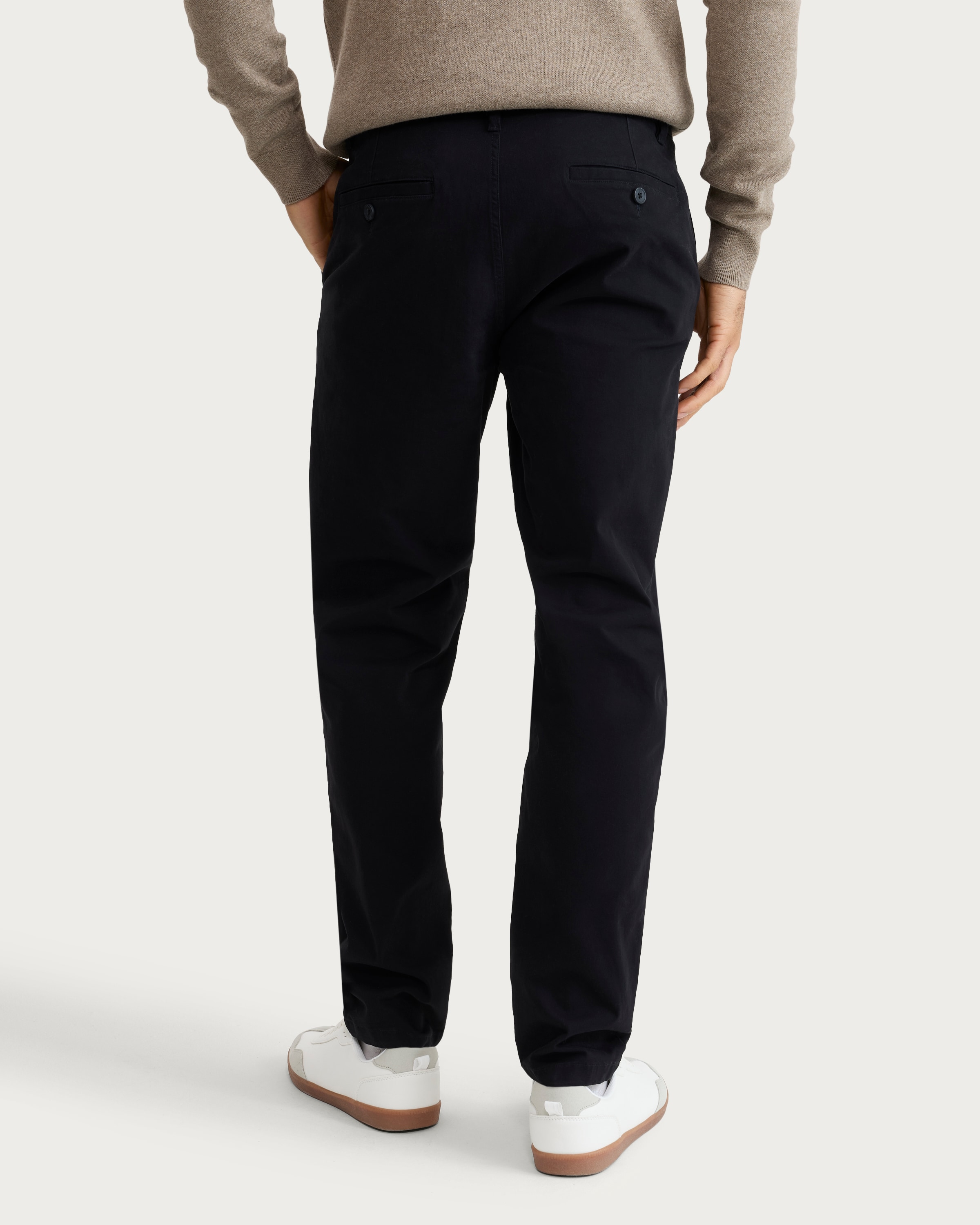 F&F Cotton Rich Slim Fit Chino Trousers in Black thumbnail 3