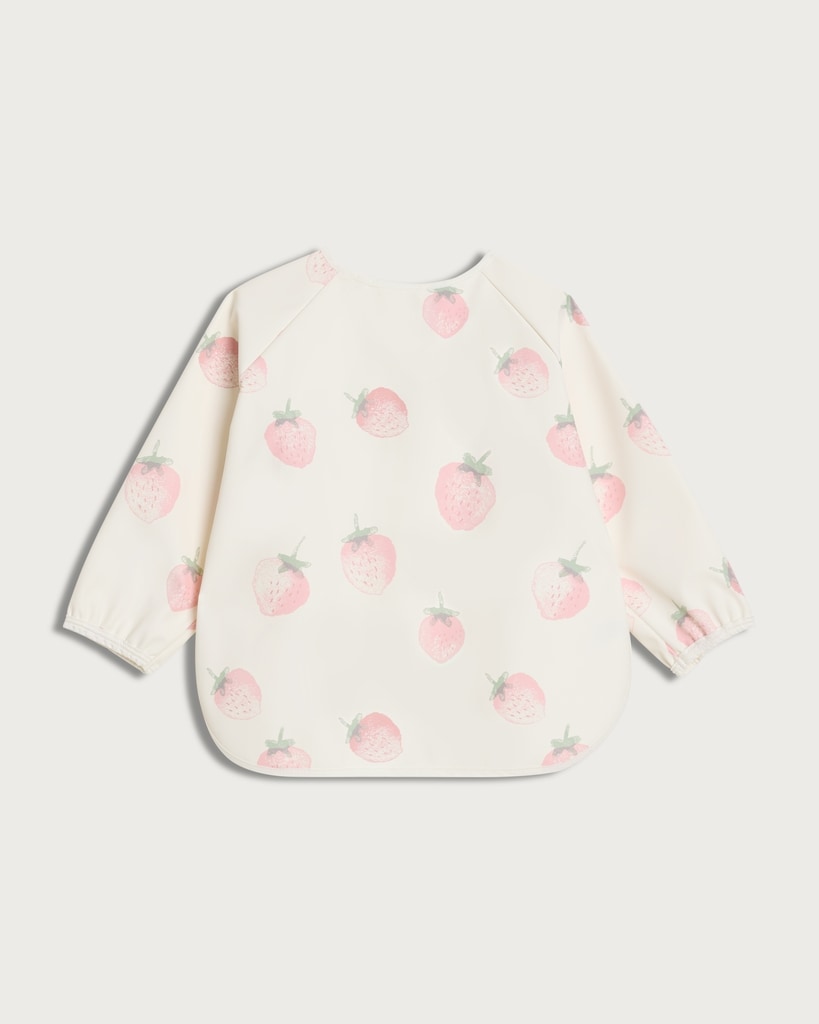 F&F Baby Strawberry Print Long Sleeved Bib in Pink