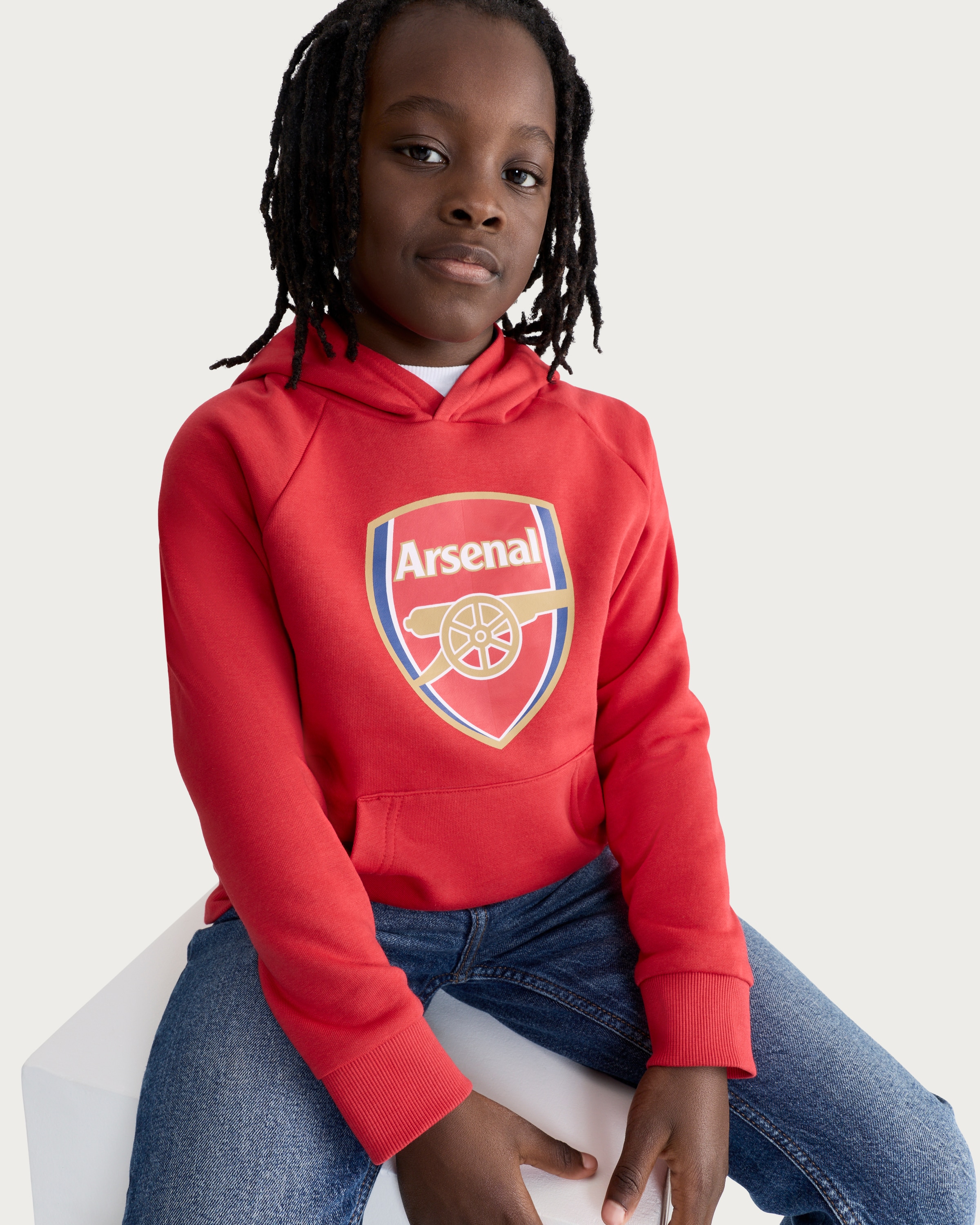 Arsenal Logo Cotton Rich Hoodie in Red