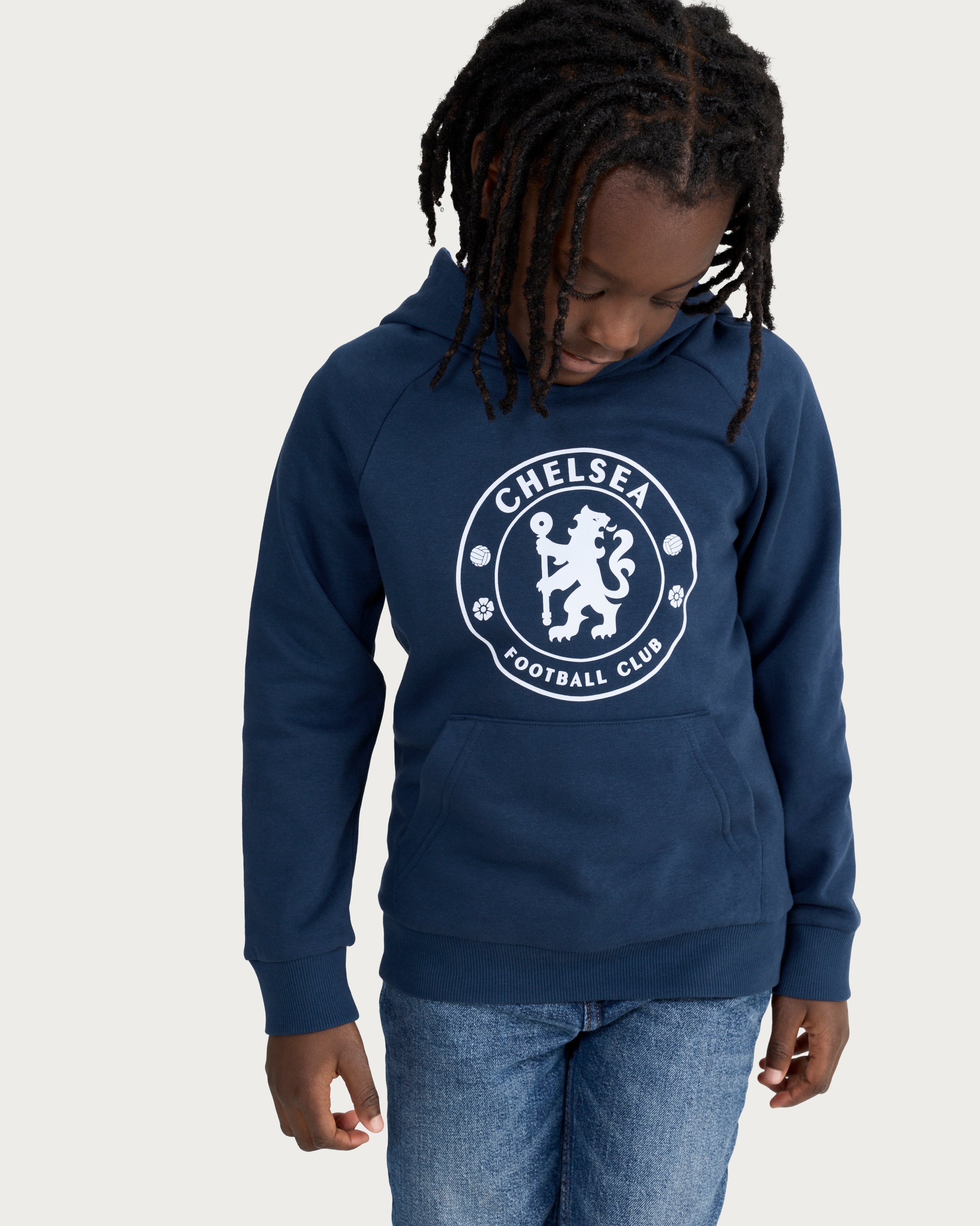Chelsea Logo Cotton Rich Hoodie in Blue thumbnail 2