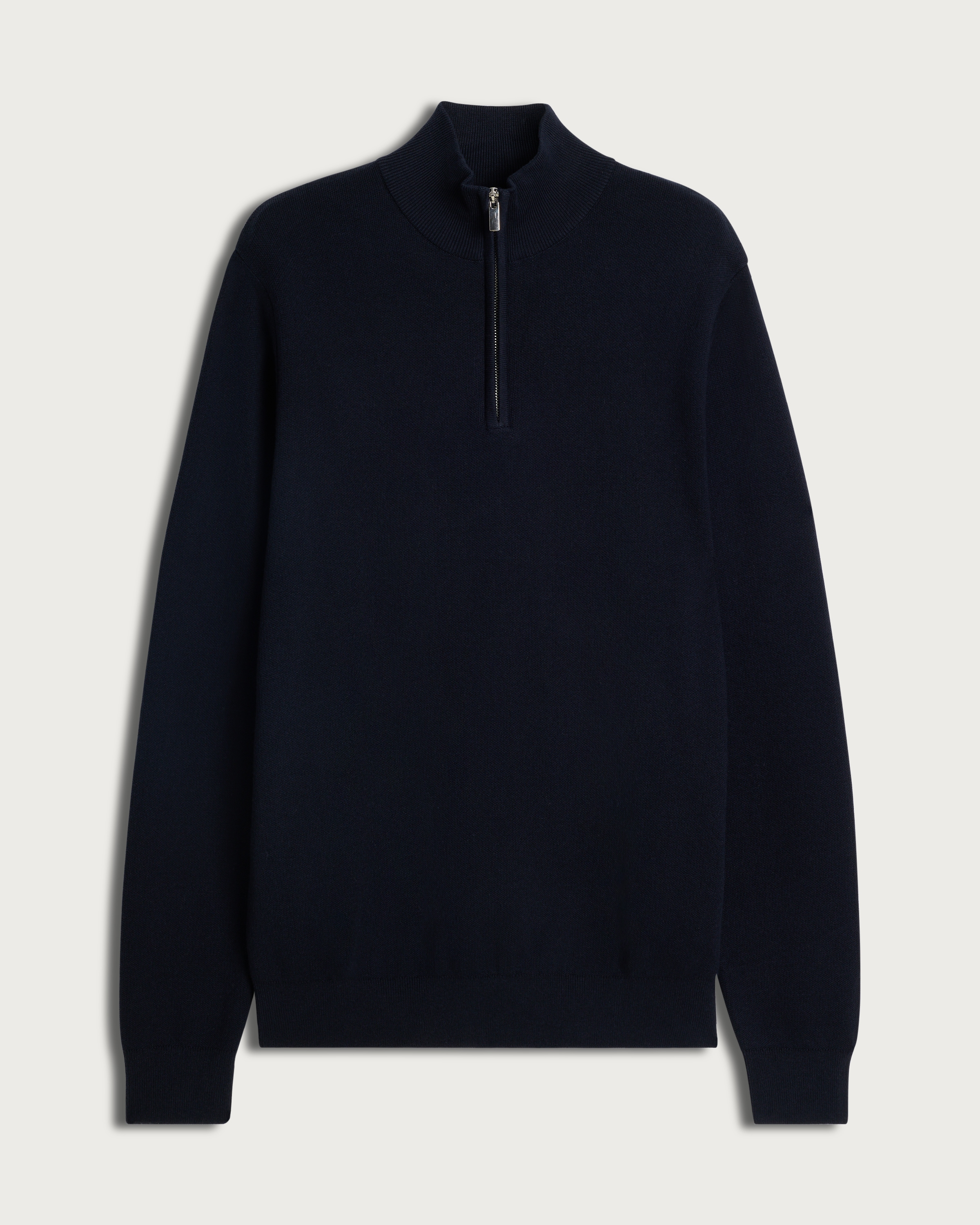F&F Pure Cotton Knitted Half Zip Jumper in Navy thumbnail 4
