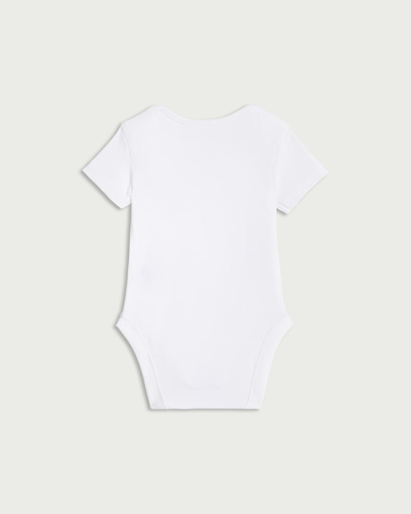 F&F Baby 10-Pack Pure Cotton Short Sleeved Bodysuit in White thumbnail 2