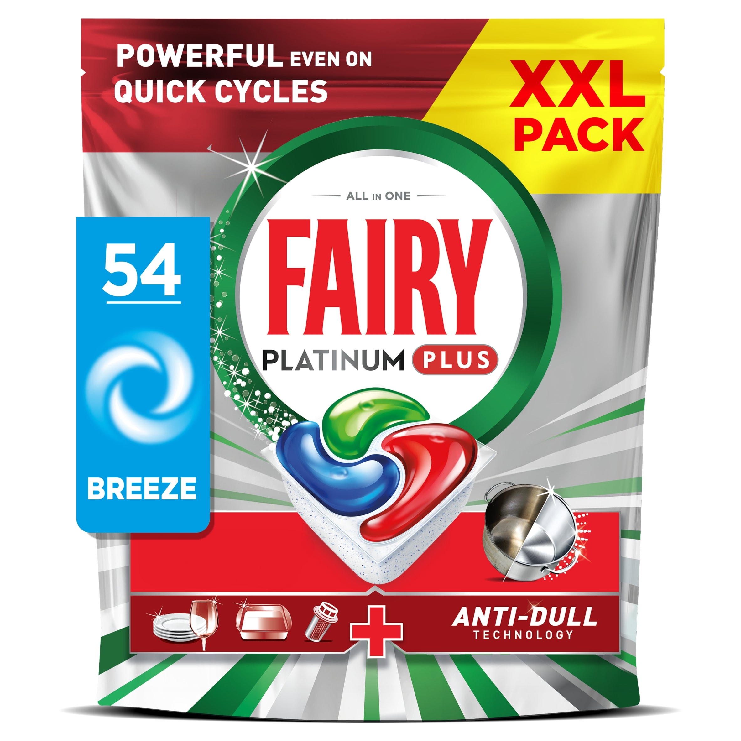 Fairy Platinum Plus All In One 54 Dishwasher Tablets Breeze XXL pack 838g
