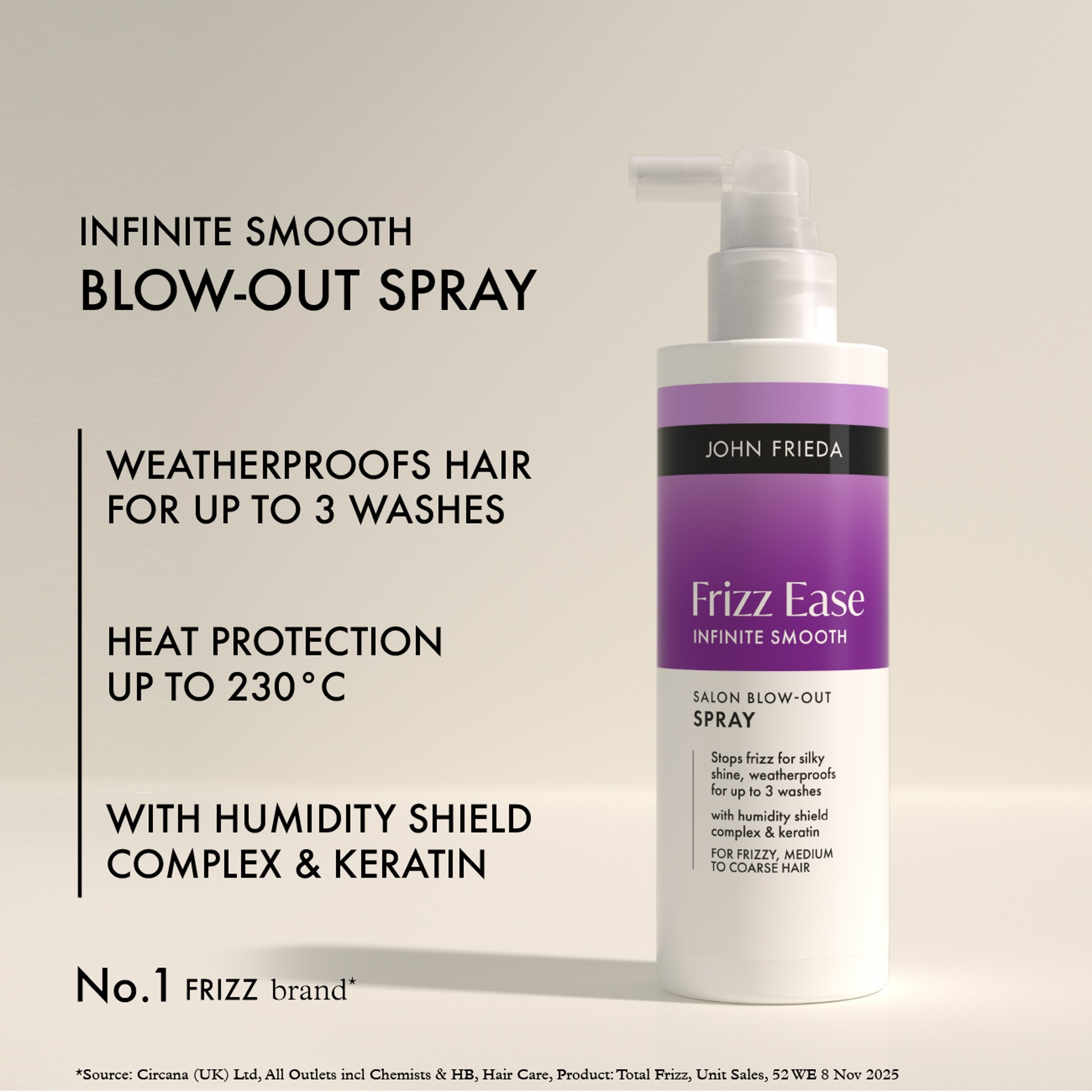 John Frieda Frizz Ease Infinite Smooth Blow Out Spray 200ml thumbnail 2