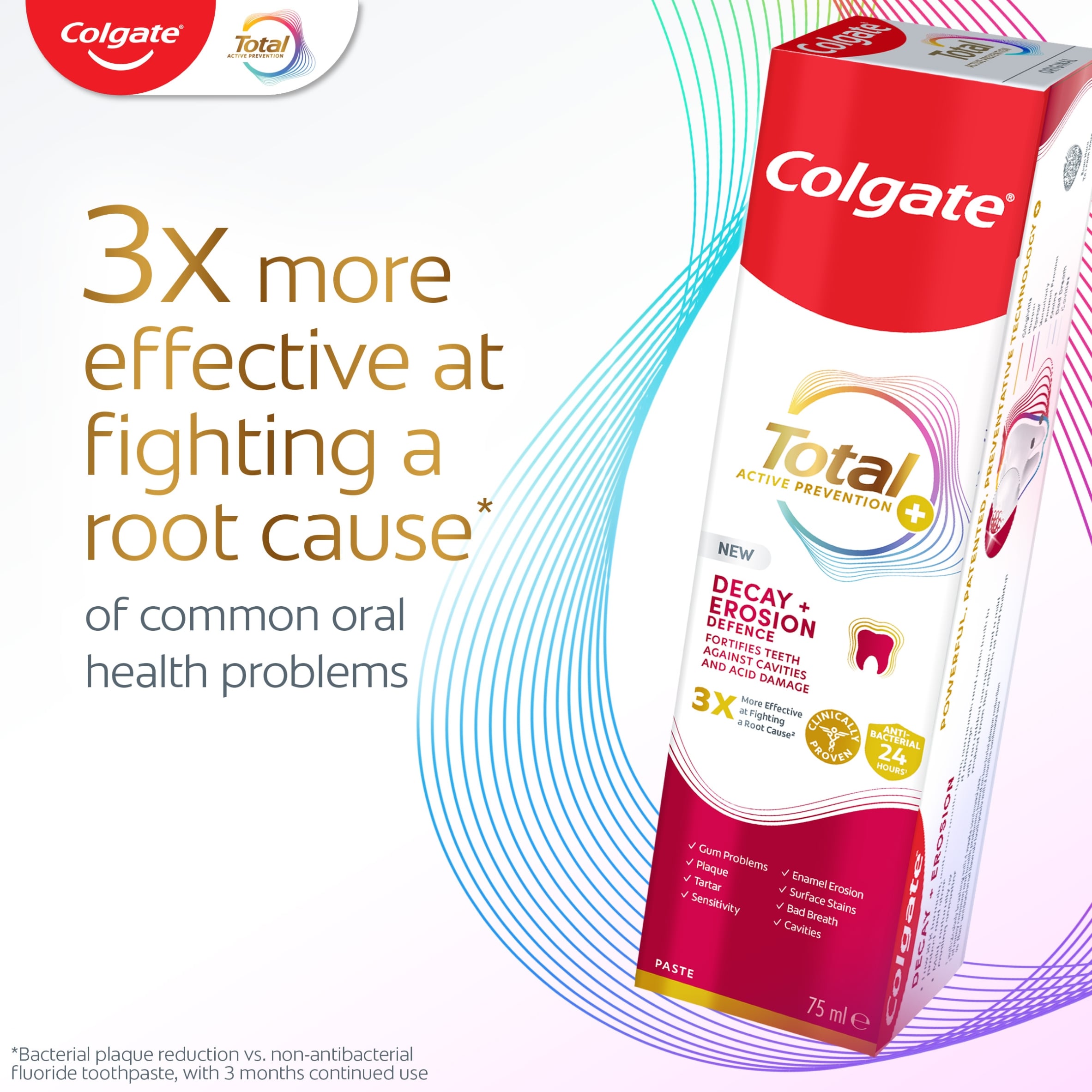 Colgate Total Active Prevention+ Decay + Erosion Defence Toothpaste 75ml thumbnail 2