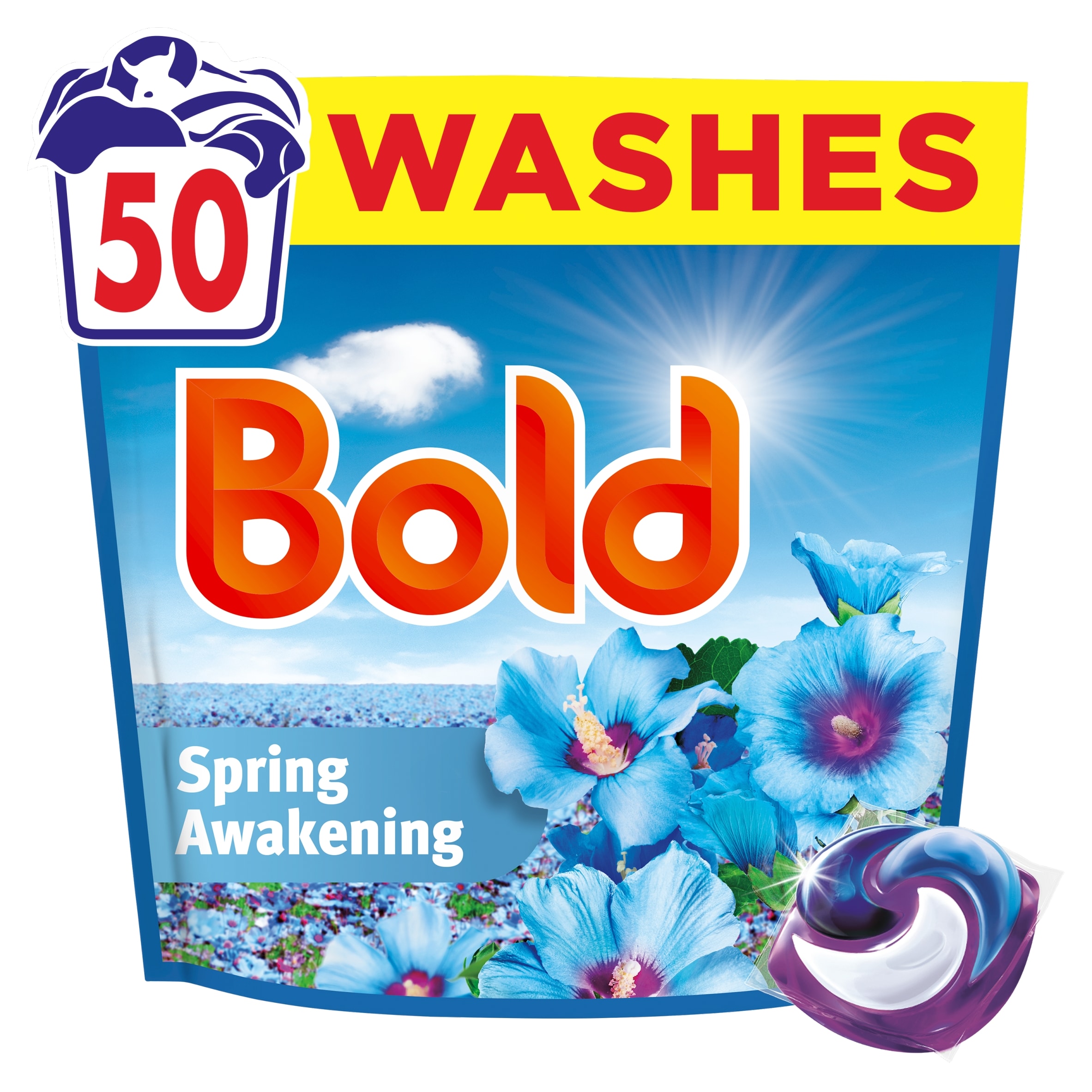 Bold Washing Liquid Pods Spring Awakening 50 washes 985g