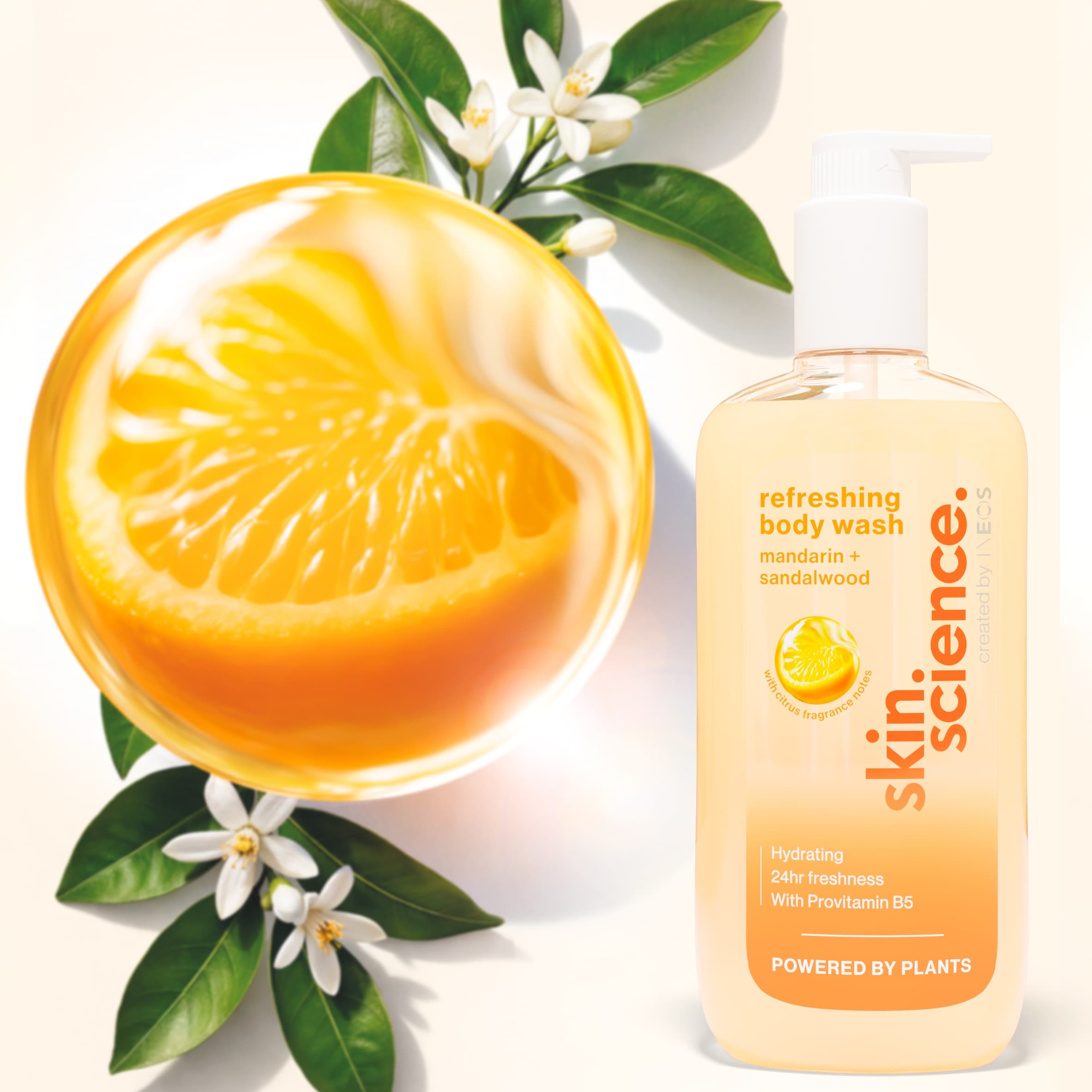 INEOS Skin Science Mandarin + Sandalwood Refreshing Body Wash 500ml thumbnail 2