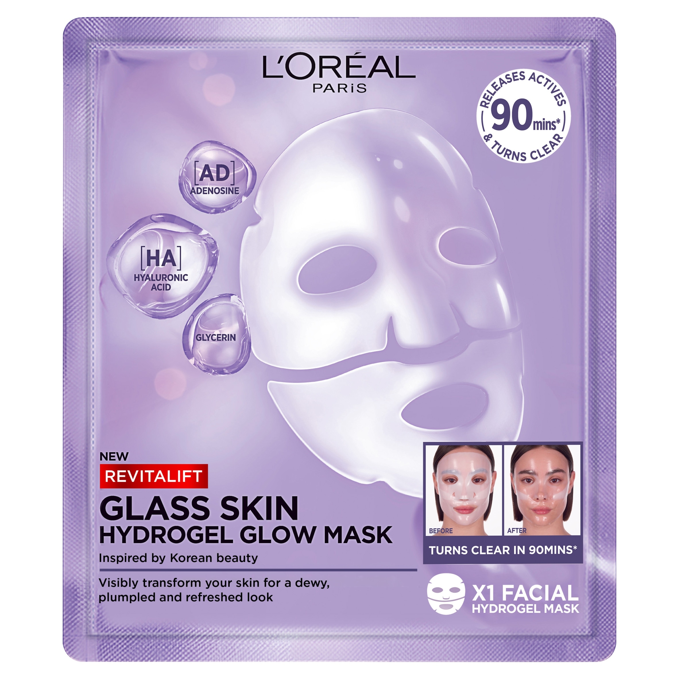 L'Oreal Paris Revitalift Glass skin Hydrogel glow mask