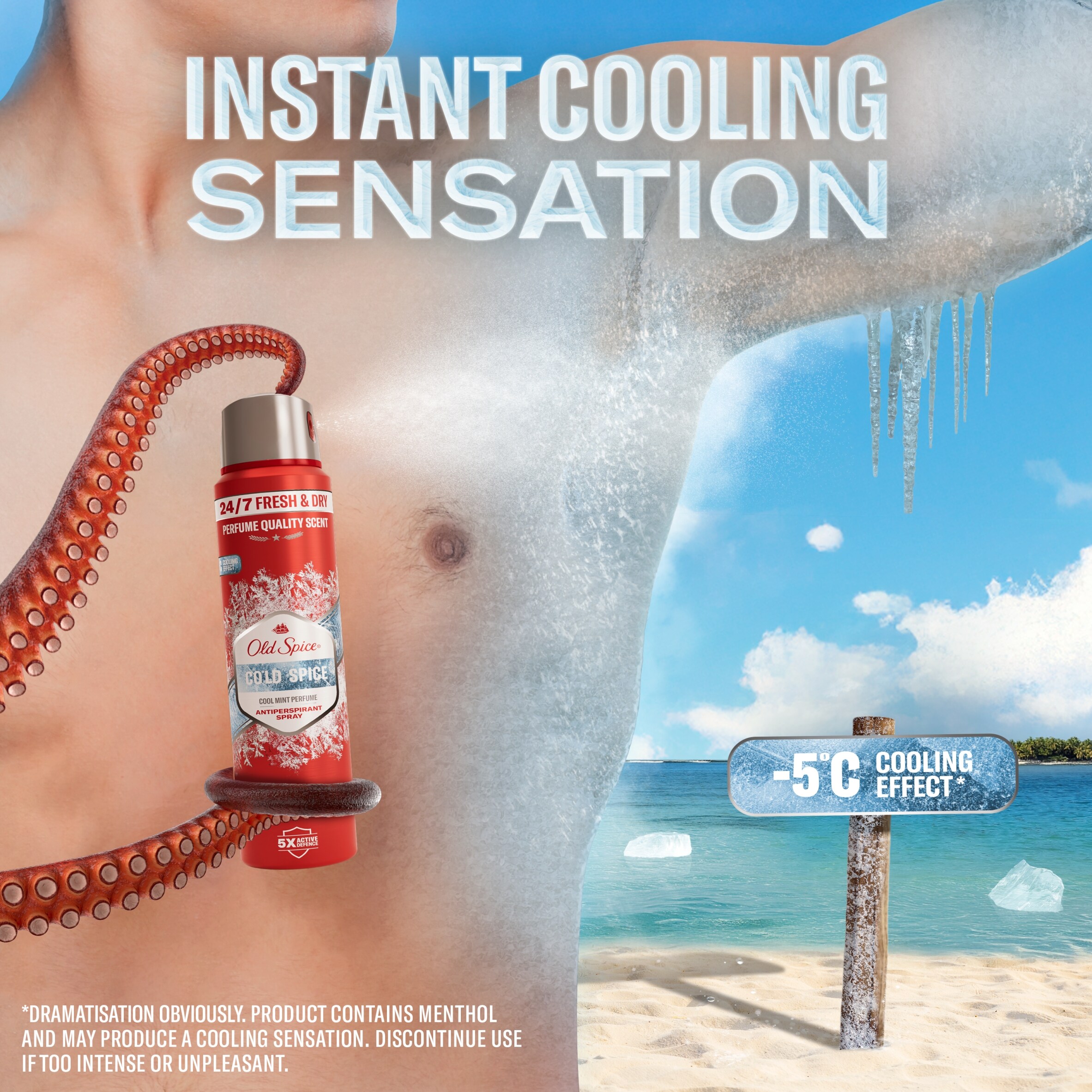Old Spice Cold Spice Anti-Perspirant Spray Cool Mint Perfume 150ml thumbnail 4