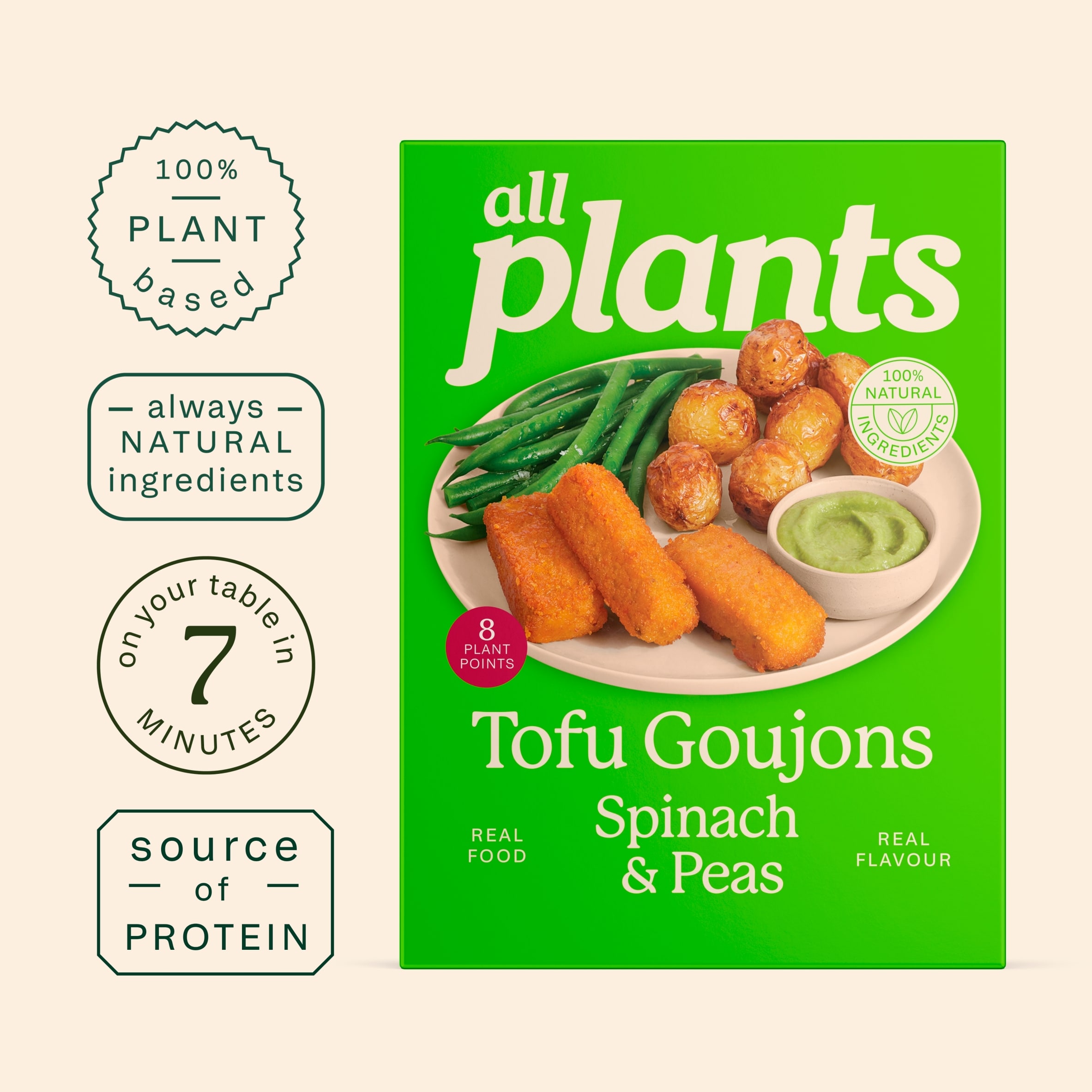 all plants Tofu Goujons with spinach 160g thumbnail 3