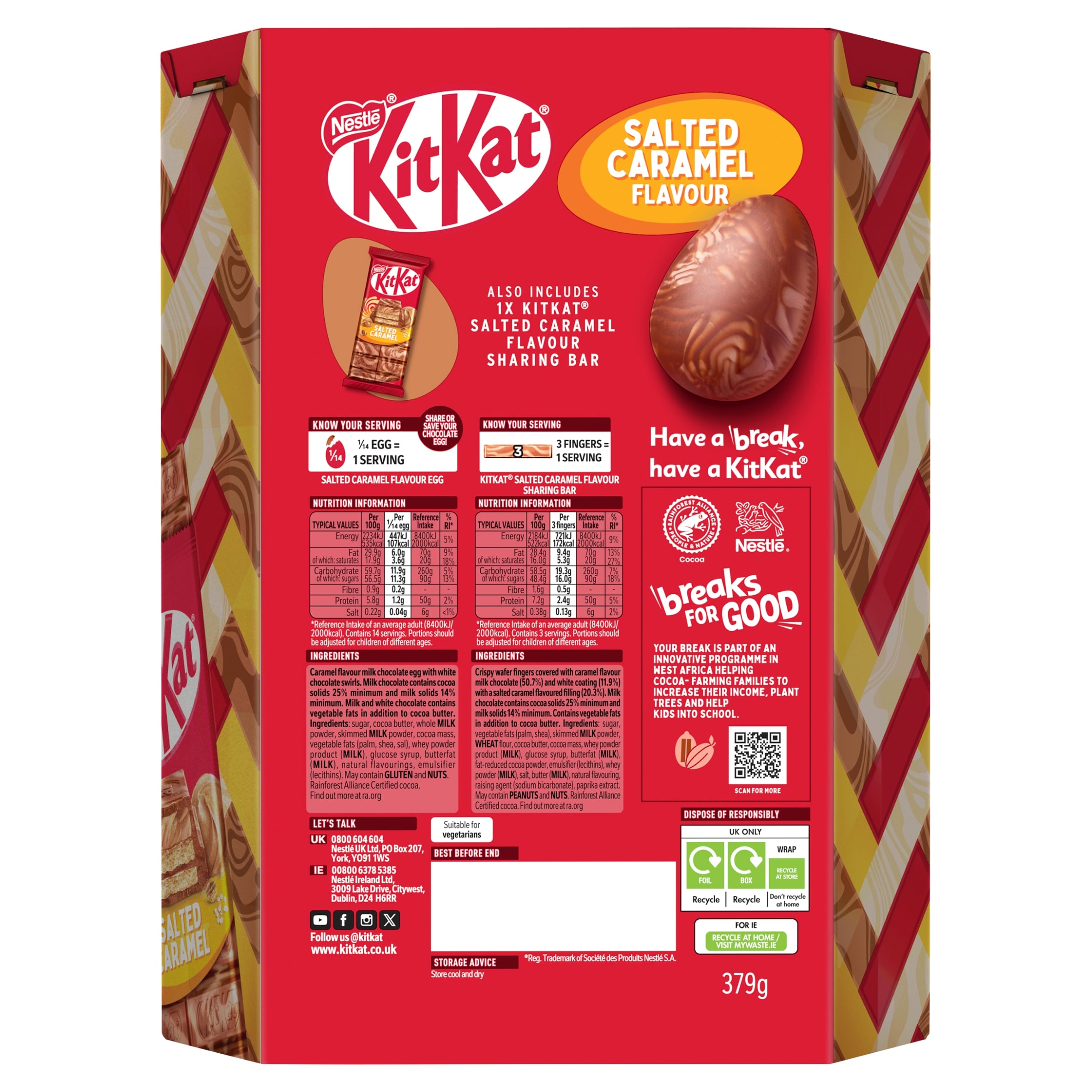 Kit Kat Salted Caramel Flavour Chocolate Easter Egg 379g thumbnail 3