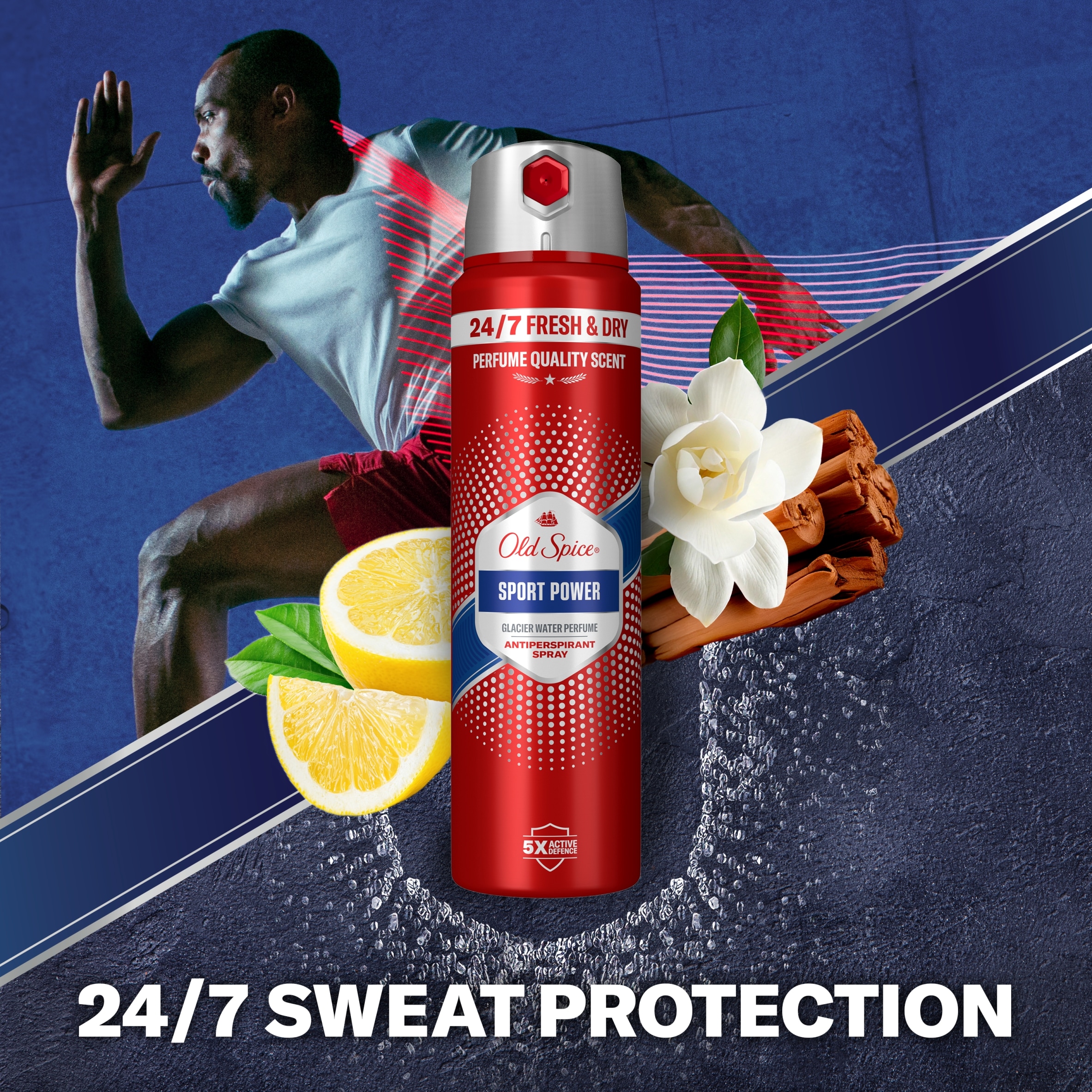 Old Spice Sport Power Glacier Water Perfume Anti-Perspirant Spray 150ml thumbnail 2