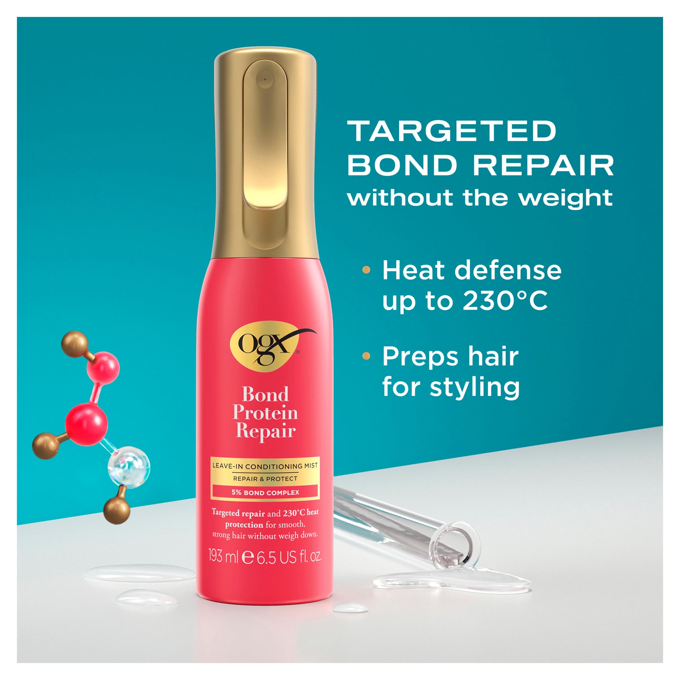 OGX Bond Protein Repair Heat Protect Spray 193ml thumbnail 2