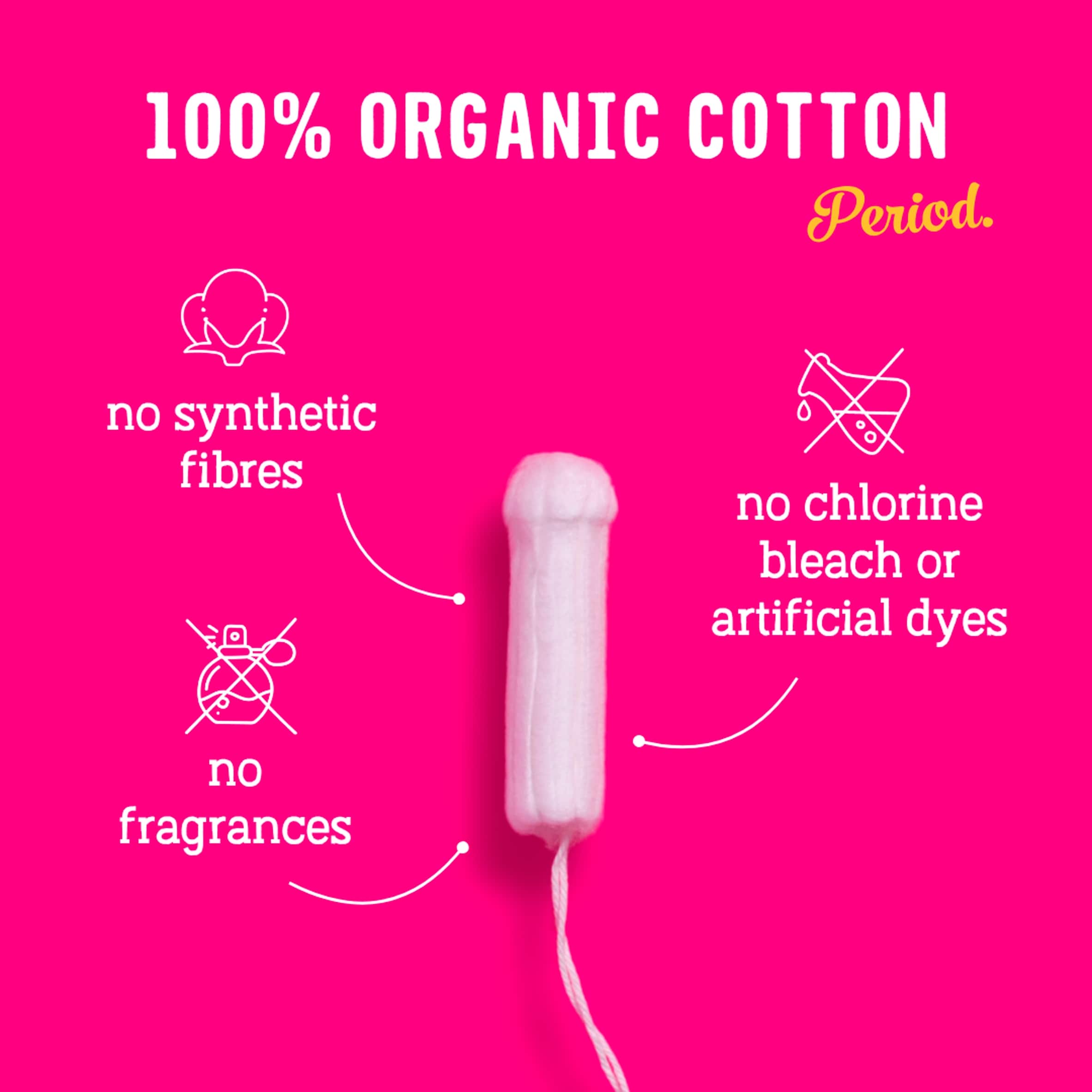 Flo Organic Cotton Applicator Tampon Combo Pack (6 Super + 6 Super Plus tampons) thumbnail 2