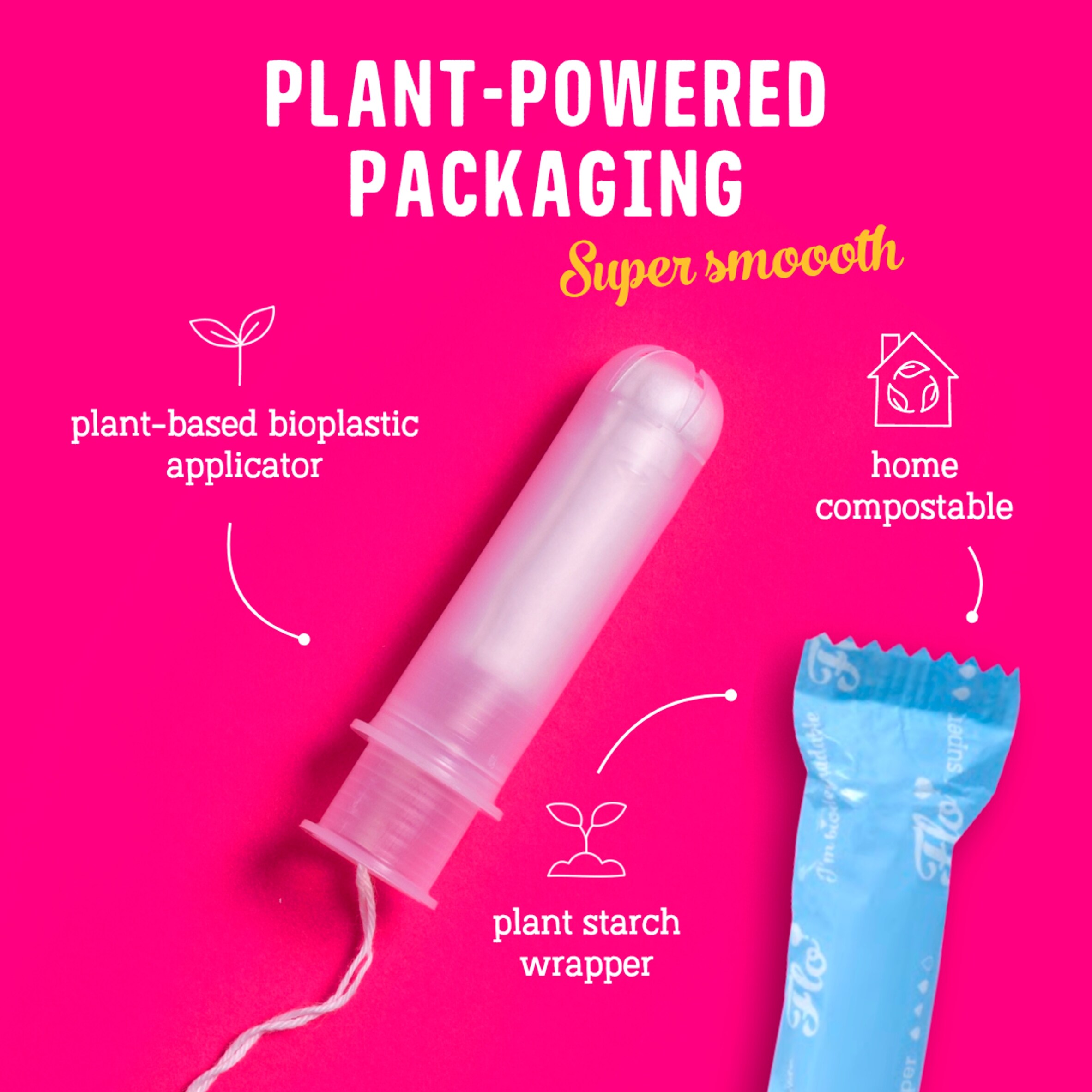 Flo Organic Cotton Applicator Tampon Combo Pack (6 Super + 6 Super Plus tampons) thumbnail 4