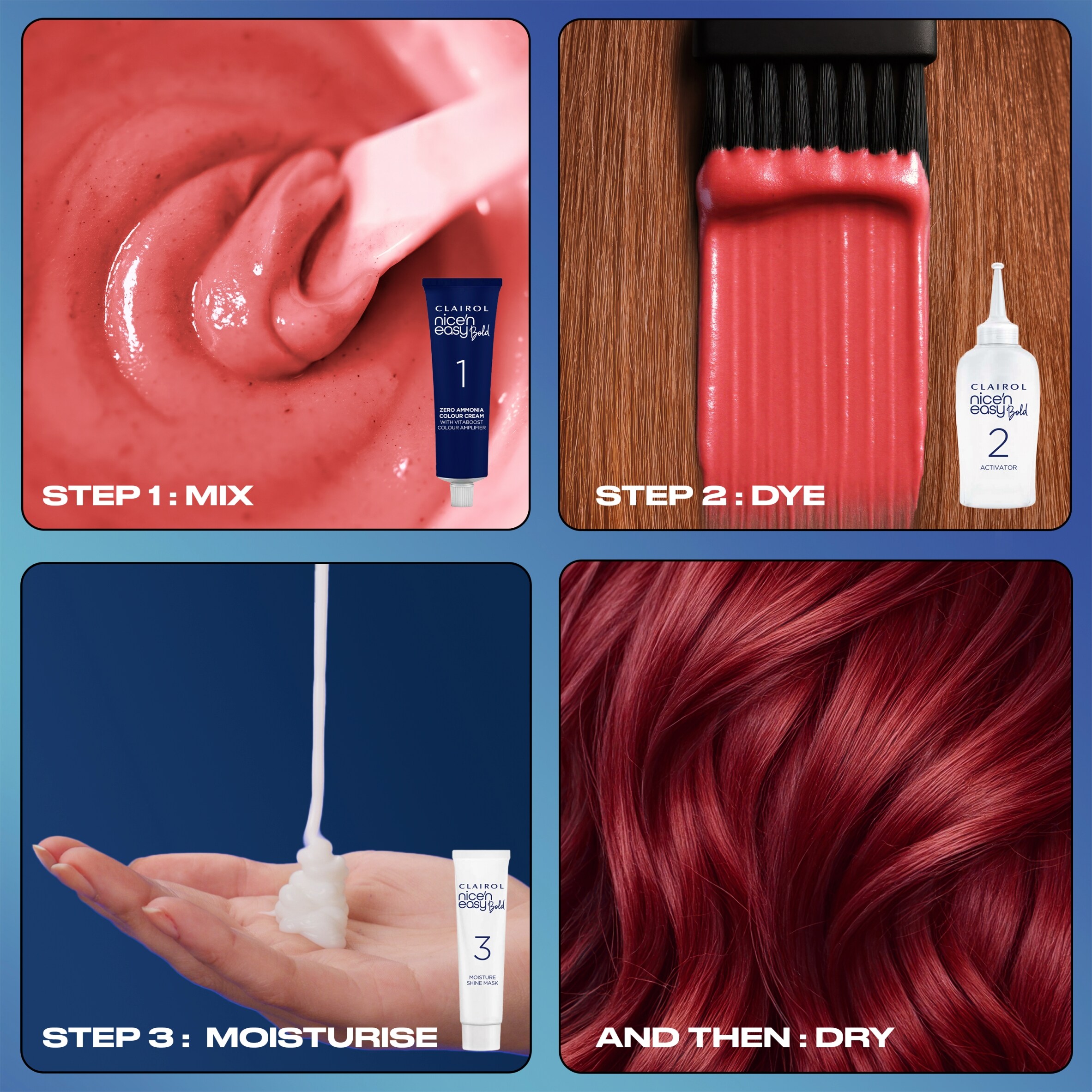 CLAIROL NICE'N EASY BOLD PERMANENT HAIR DYE - 2.8 MIDNIGHT BLUE thumbnail 4