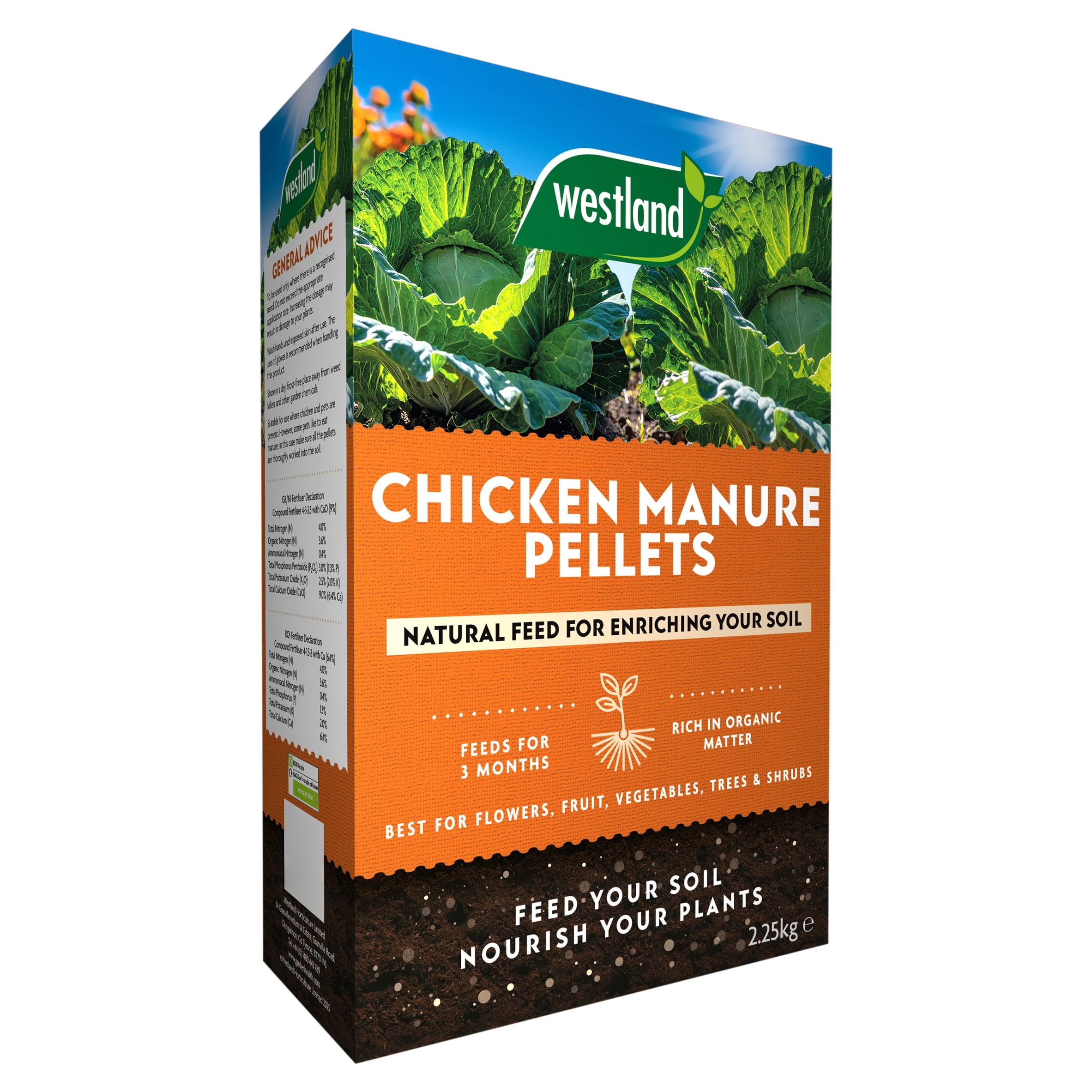 WESTLAND CHICKEN MANURE PELLETS 2.25KG