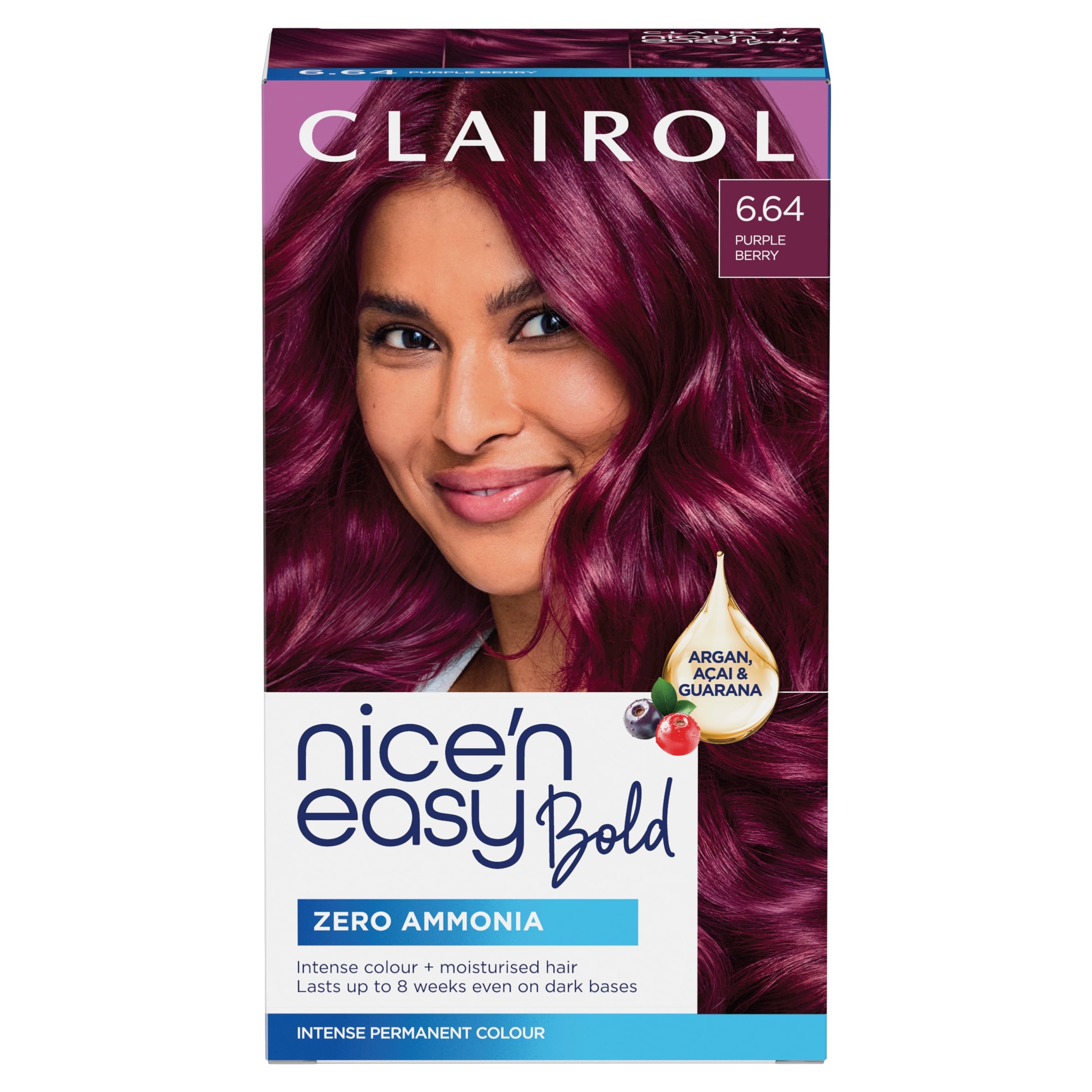 CLAIROL NICE'N EASY BOLD PERMANENT HAIR DYE - 6.64 PURPLE BERRY